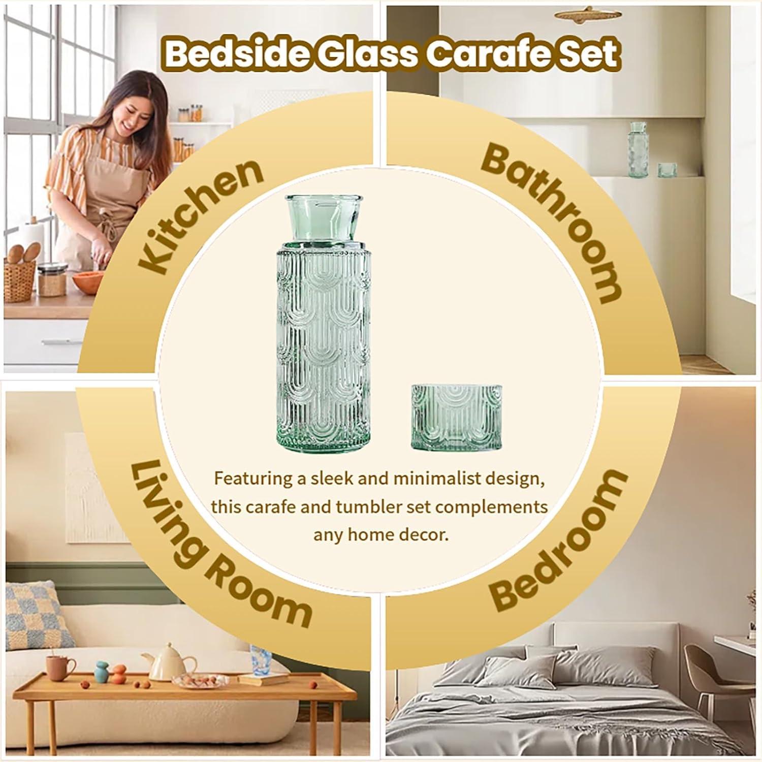 Juego de Jarra de Agua y Vaso de Noche FQDGTFA 640 ml