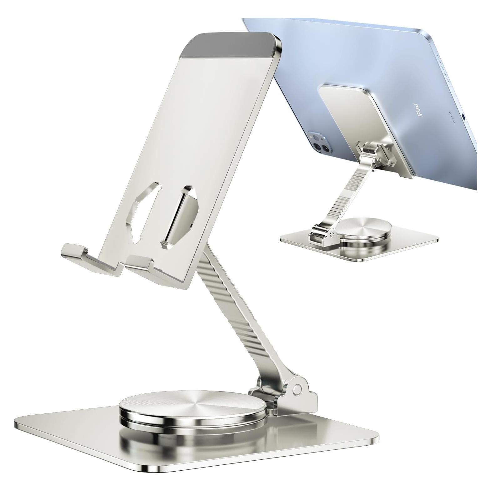 Soporte de teléfono ajustable Qutechwood para escritorio - Plata