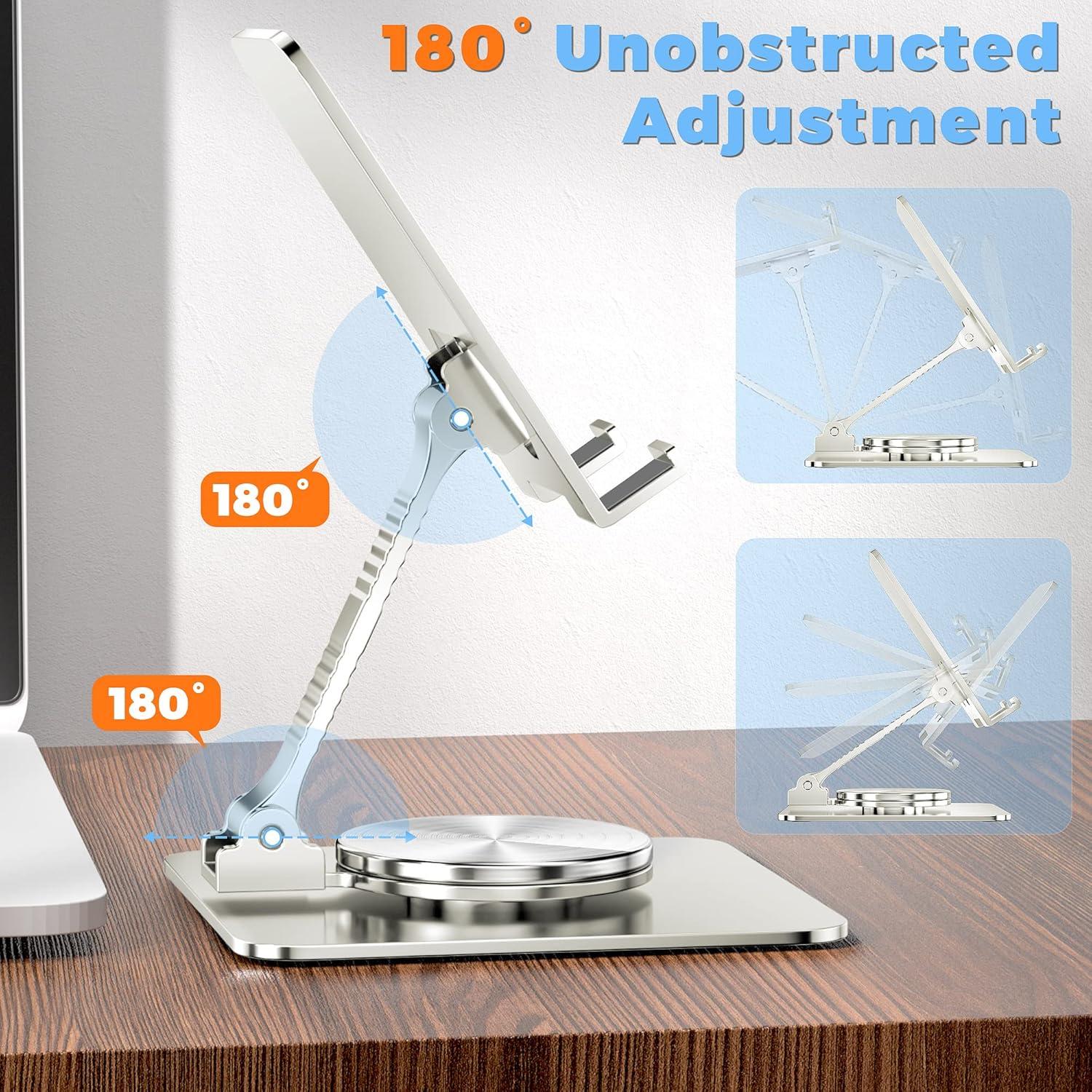 Soporte de teléfono ajustable Qutechwood para escritorio - Plata