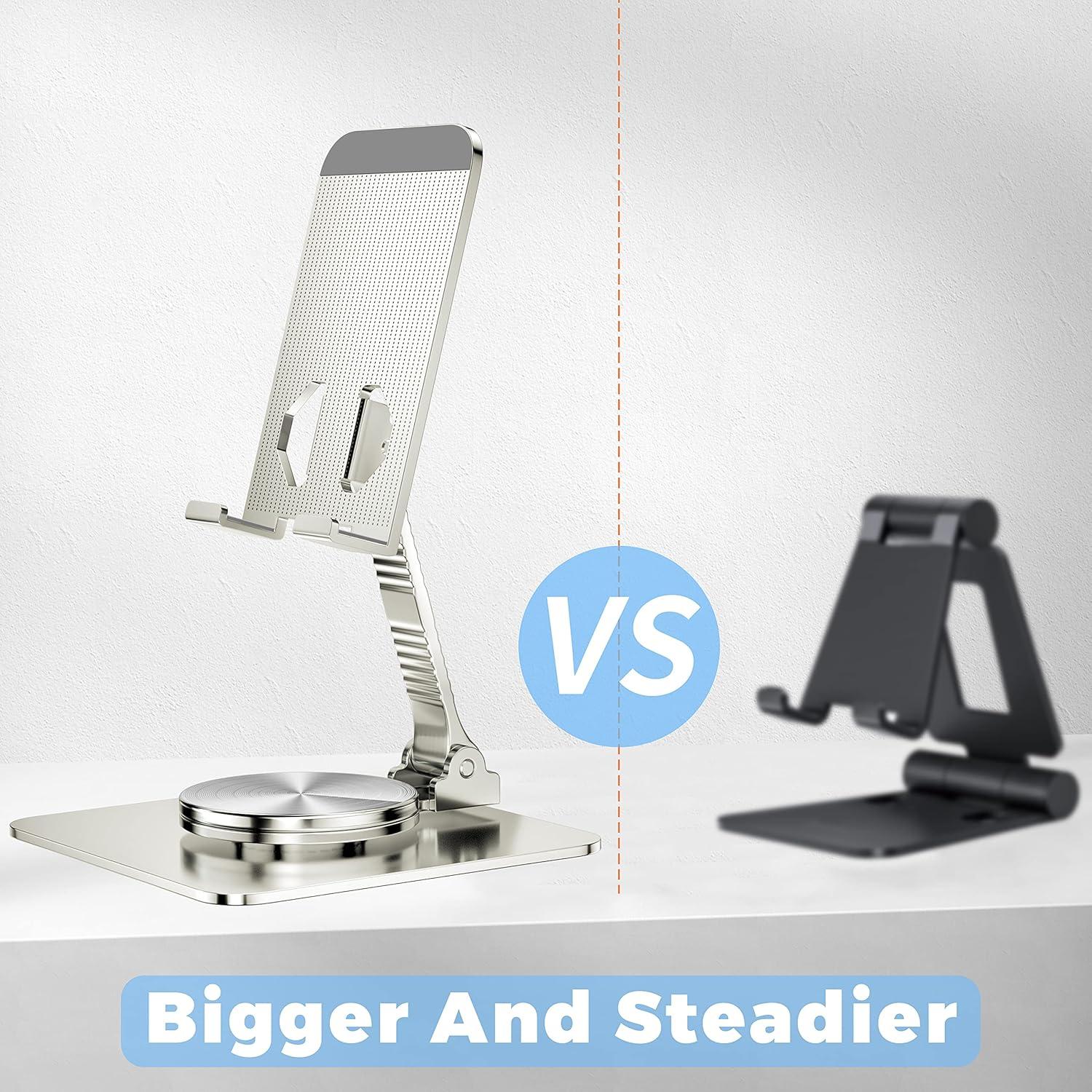 Soporte de teléfono ajustable Qutechwood para escritorio - Plata