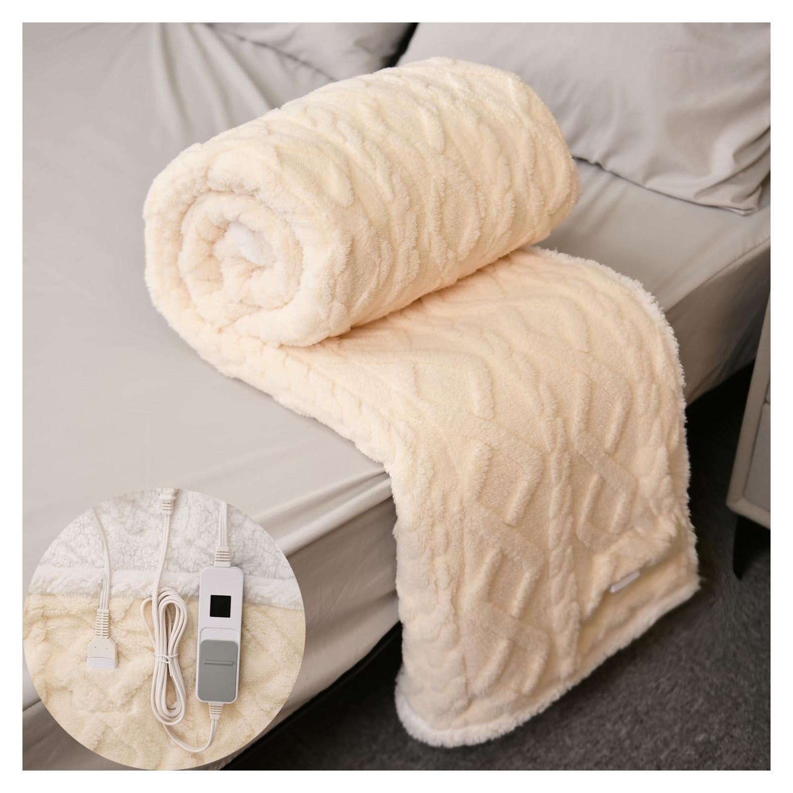 Manta Calentada MERRYLIFE 127x152 cm Beige 4 Niveles Calor