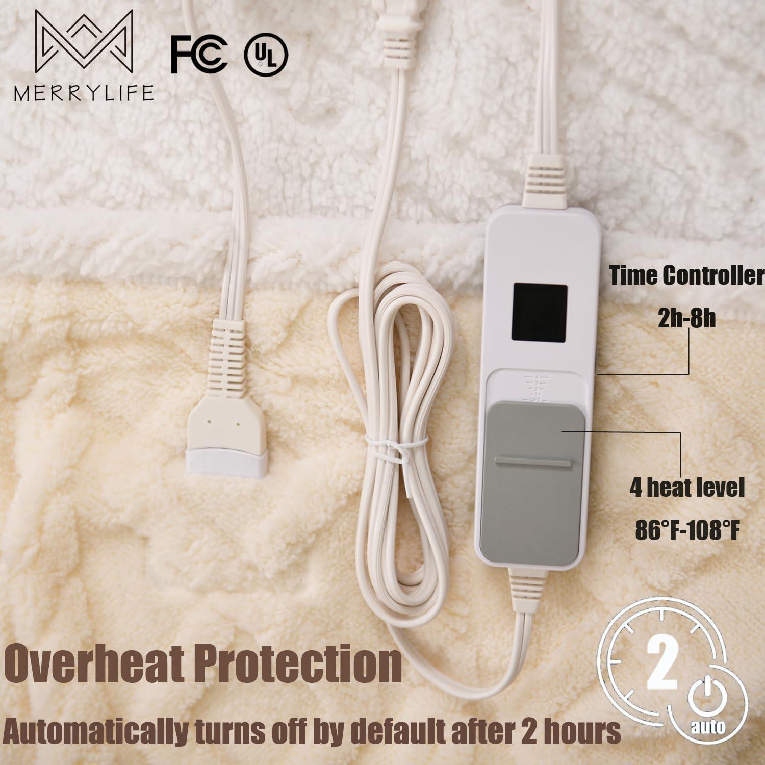 Manta Calentada MERRYLIFE 127x152 cm Beige 4 Niveles Calor