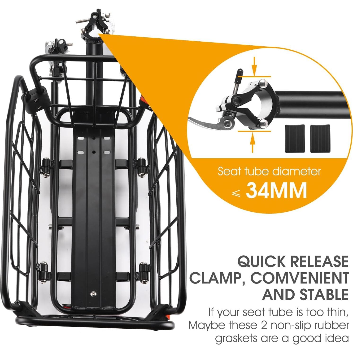 Portabicicletas trasero ANGGOER 165 LB con cesta desmontable