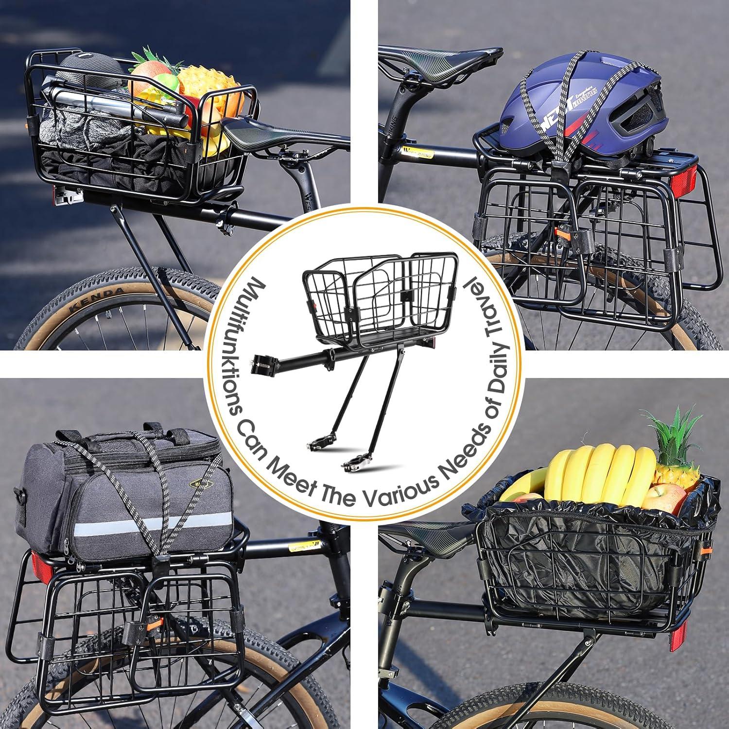 Portabicicletas trasero ANGGOER 165 LB con cesta desmontable