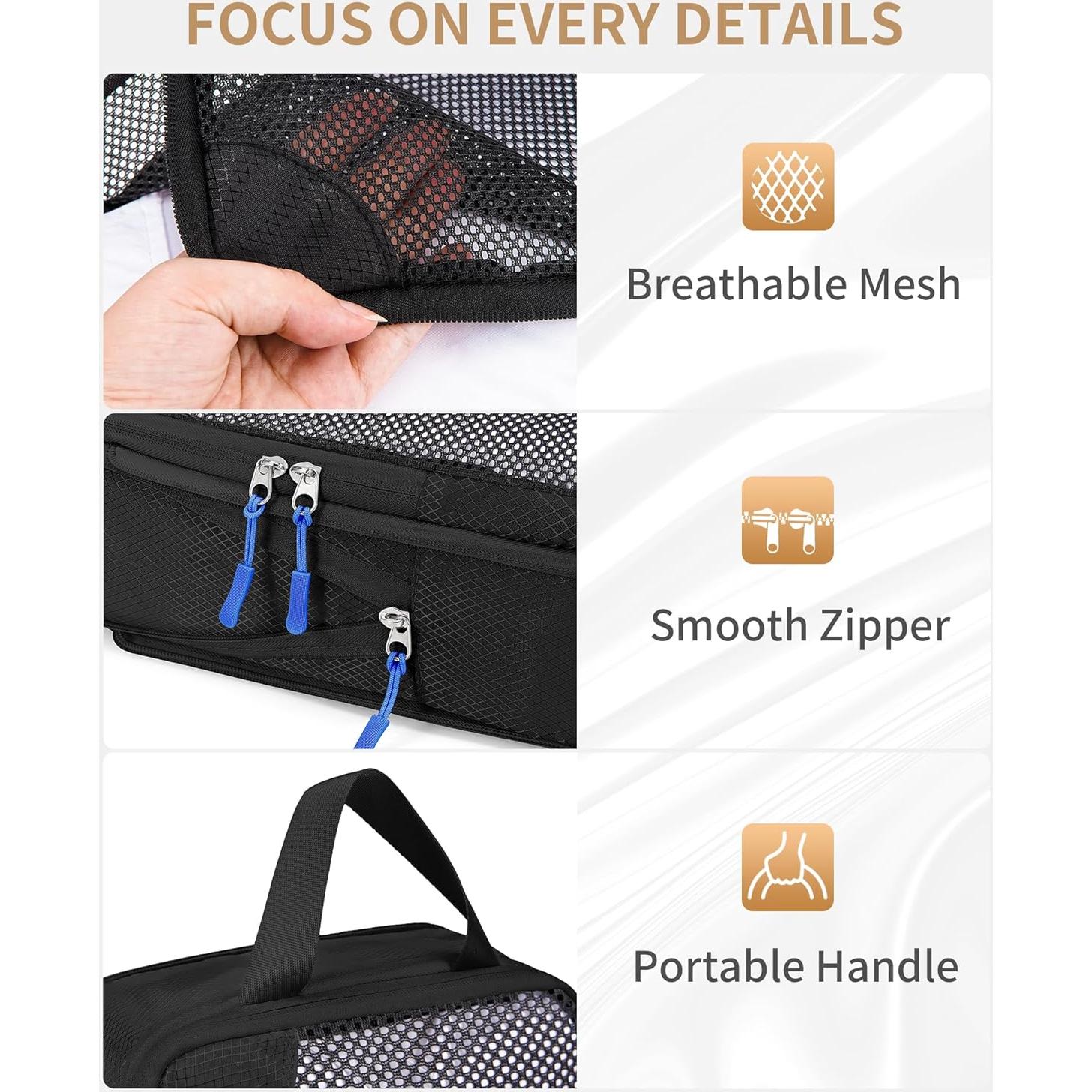 Cubos de Compresión TRMFUSA 10 Piezas para Empacar Maletas