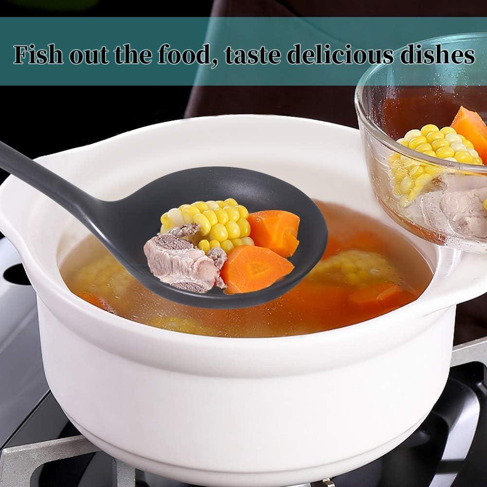 Cuchara Ranurada de Silicona 77L con Mango Ergonómico - Negro