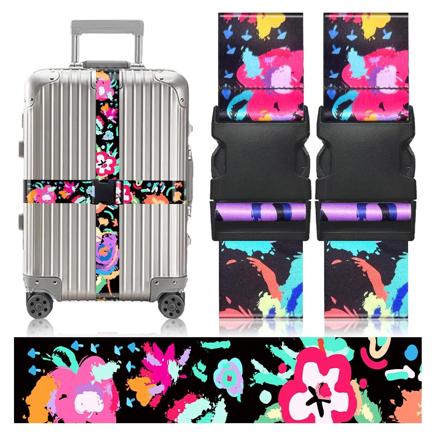 Correas de Equipaje LvliLighting Ajustables 86-168cm Negro 2 Pzas