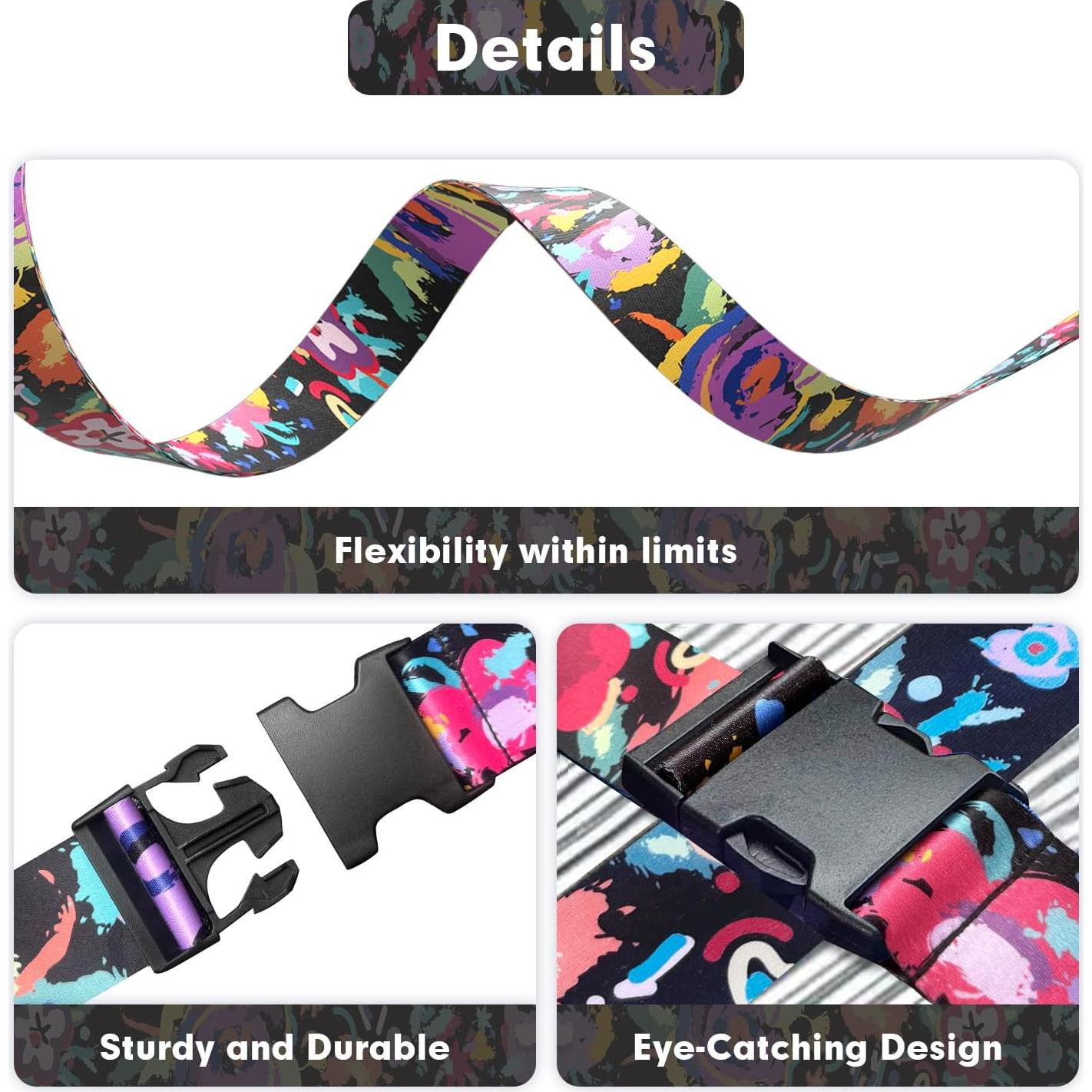 Correas de Equipaje LvliLighting Ajustables 86-168cm Negro 2 Pzas