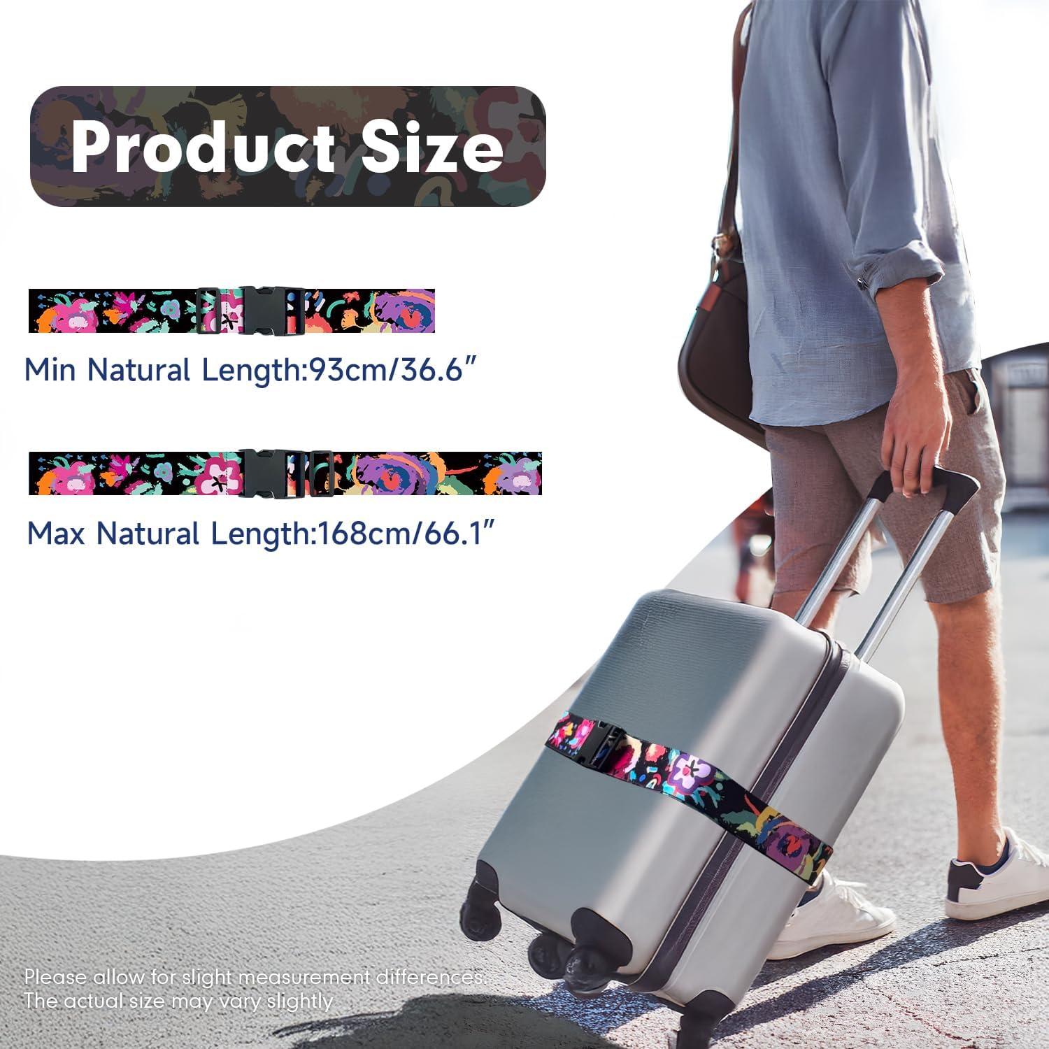 Correas de Equipaje LvliLighting Ajustables 86-168cm Negro 2 Pzas