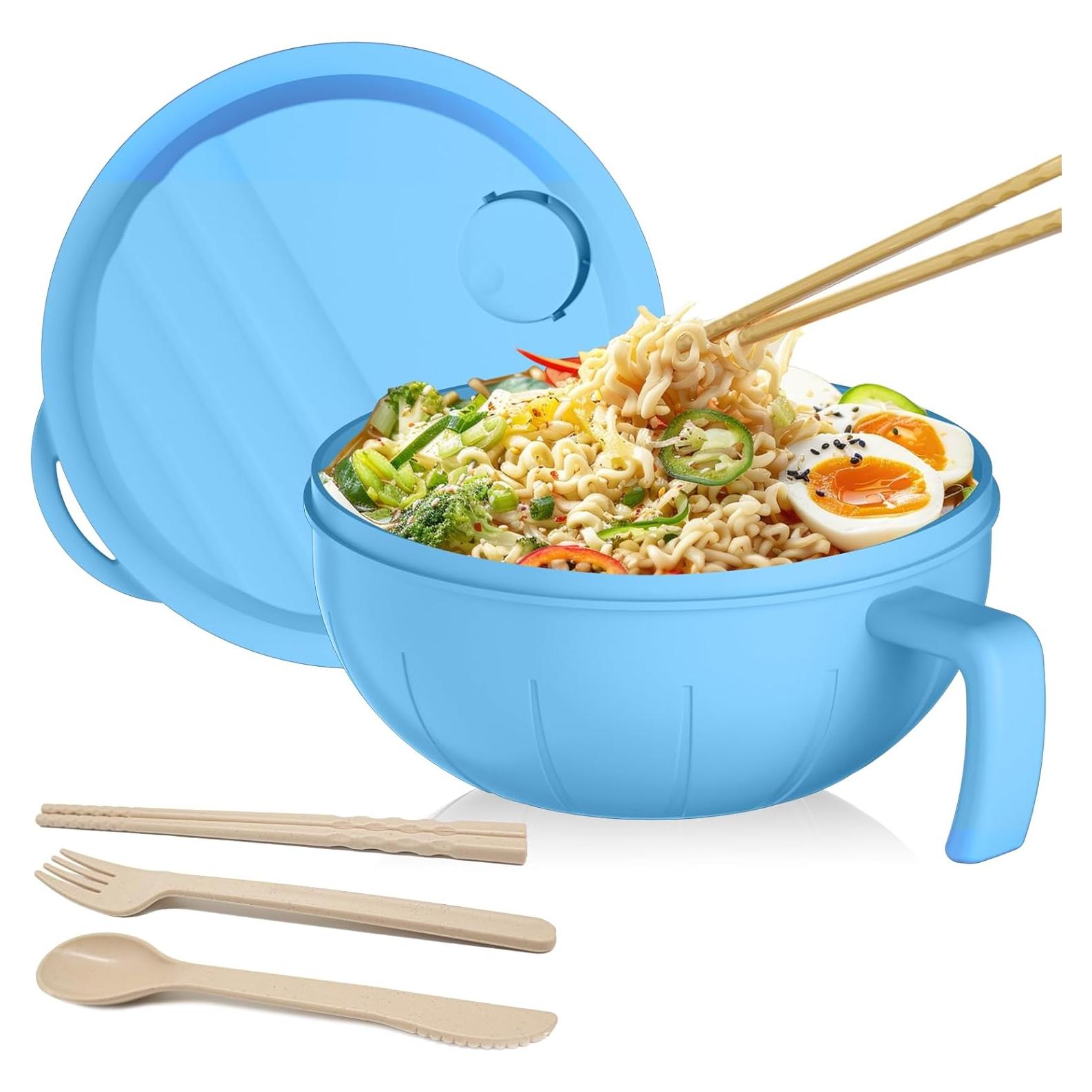 Set de Tazones de Ramen Steo Spce 40 oz con Utensilios Azul