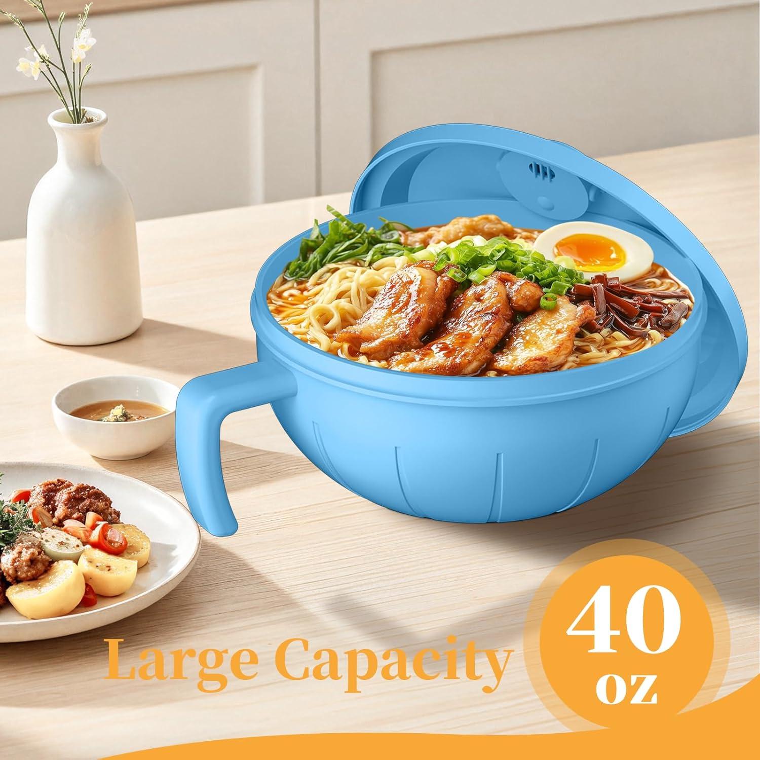 Set de Tazones de Ramen Steo Spce 40 oz con Utensilios Azul