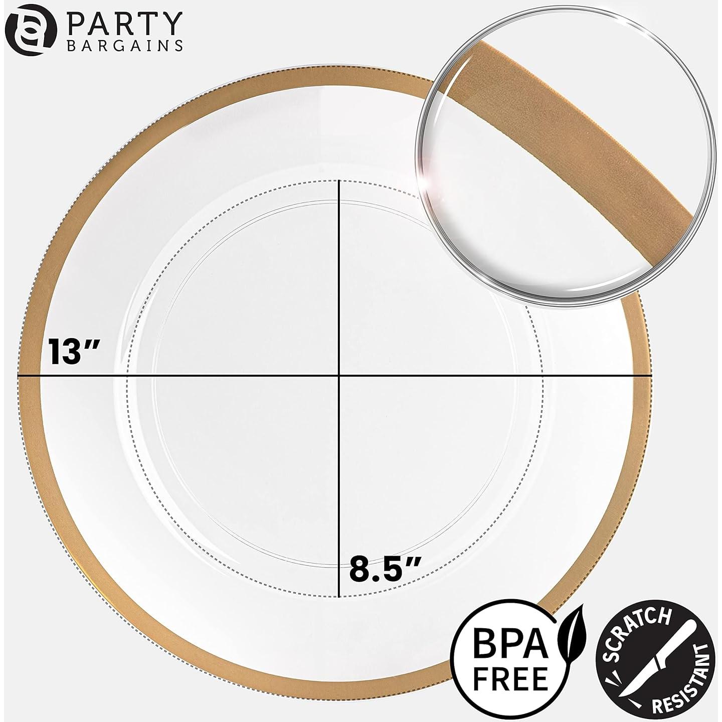 Platos Cargadores de Fiesta 33 cm Dorados - 4 Unidades Desechables