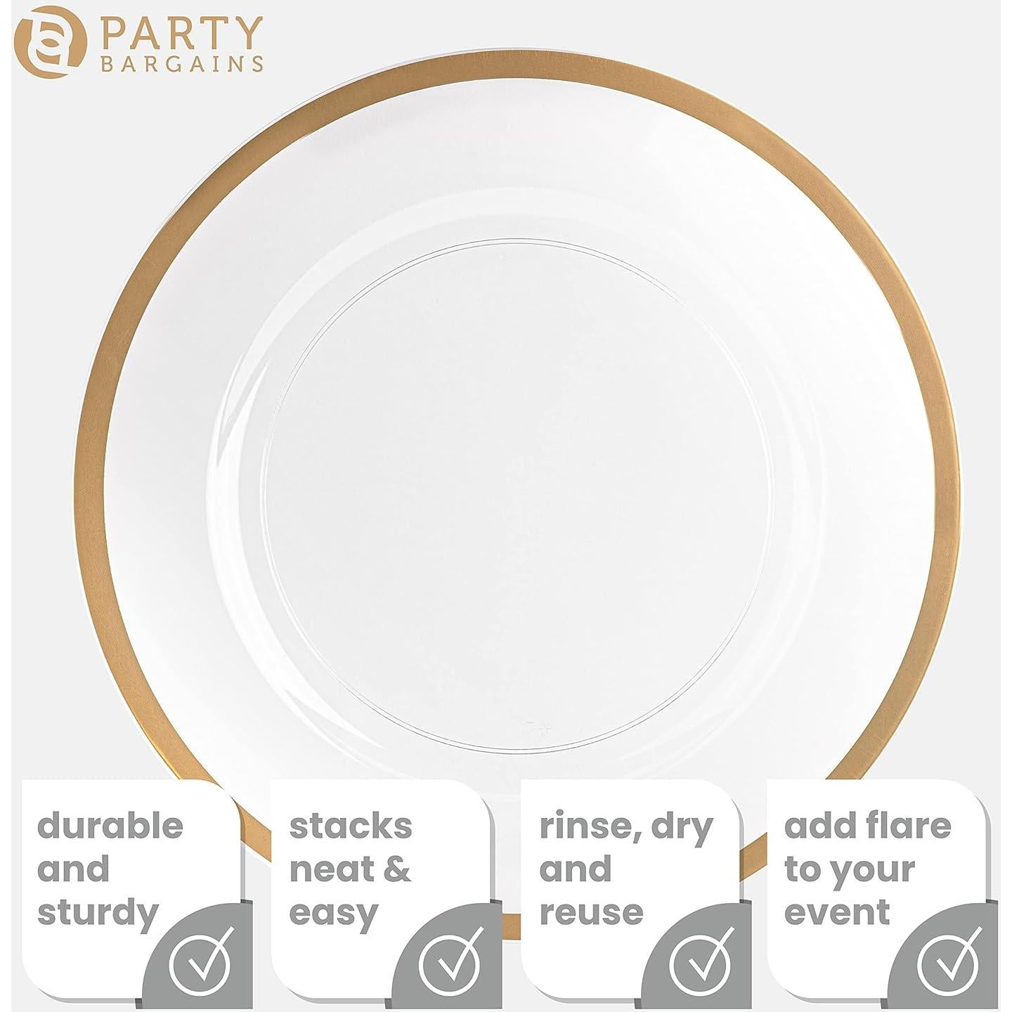 Platos Cargadores de Fiesta 33 cm Dorados - 4 Unidades Desechables