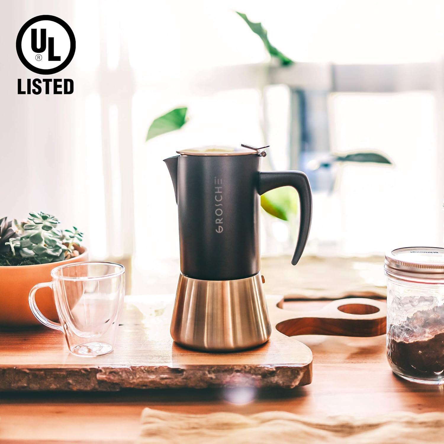 Cafetera Moka GROSCHE Milano Acero 6 Tazas Espresso