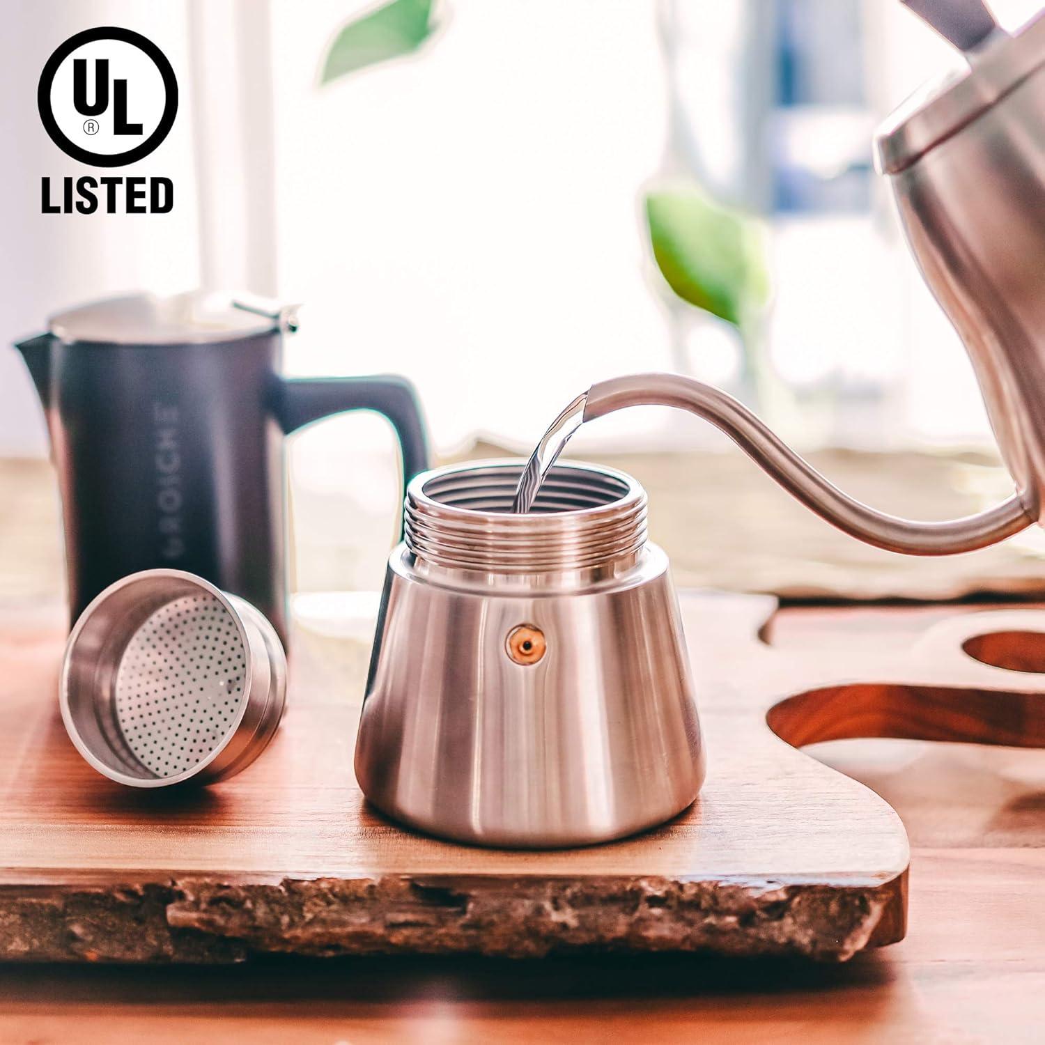 Cafetera Moka GROSCHE Milano Acero 6 Tazas Espresso