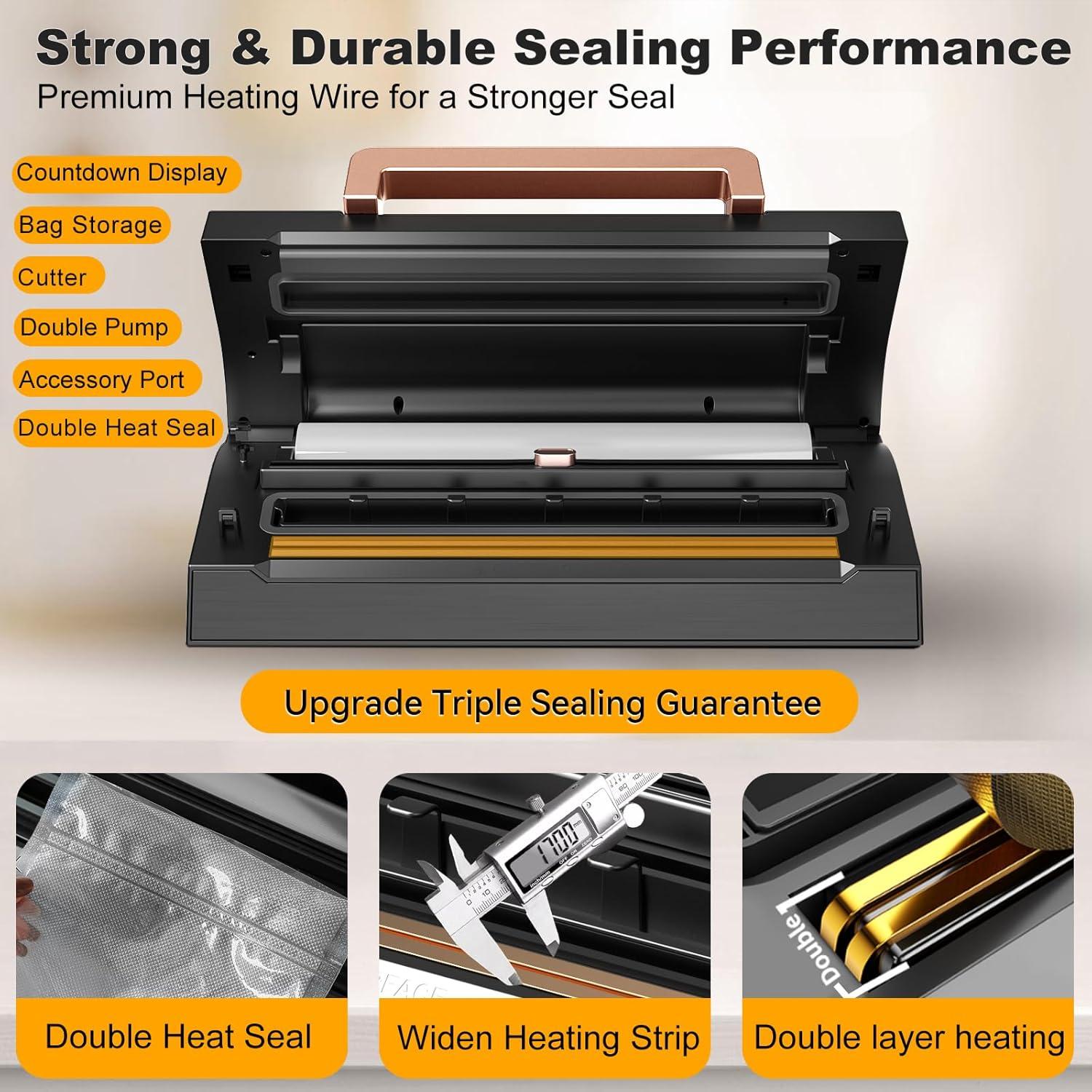 Máquina de Sellado al Vacío LIWUNON VS8002 Automática 2.36kg