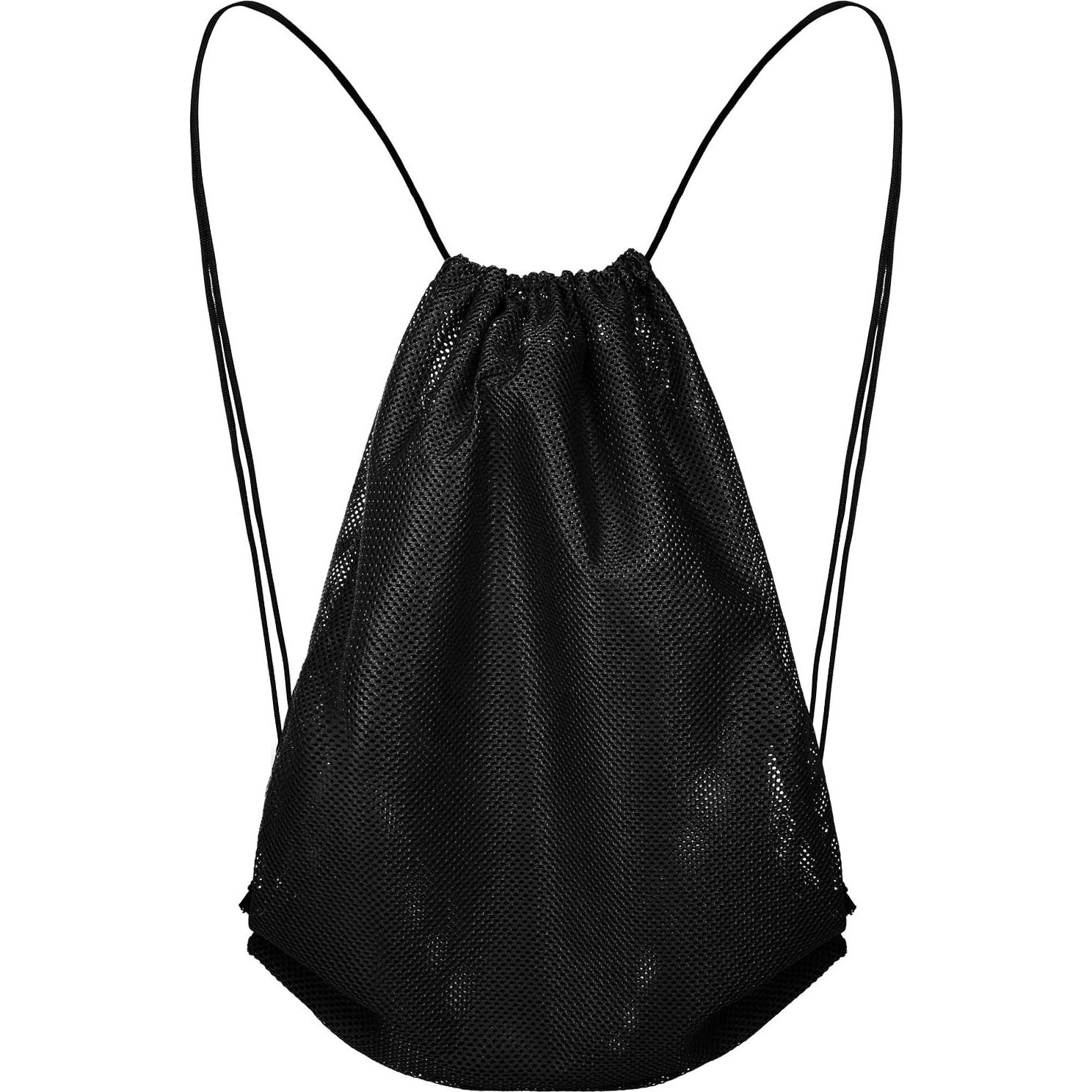 Mochila de Malla Frienda Negra 38x48 cm para Natación y Gimnasio