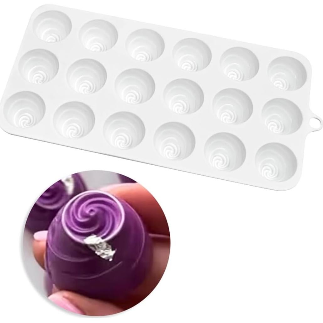 Molde de Silicona TUKE Mini Pastel Flor Espiral 22.5x11.2 cm