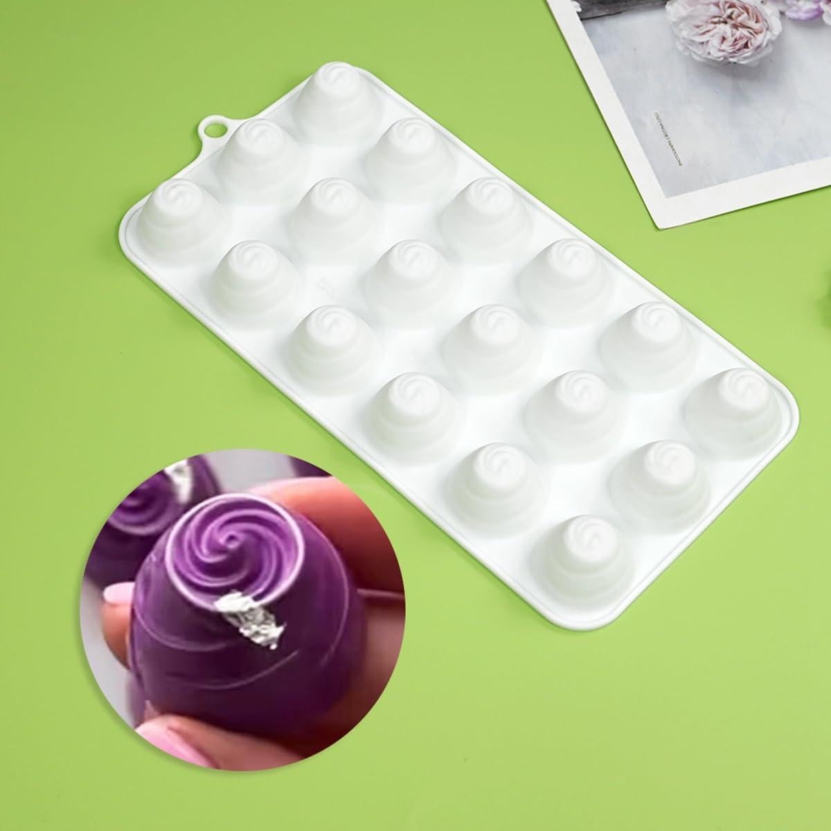 Molde de Silicona TUKE Mini Pastel Flor Espiral 22.5x11.2 cm