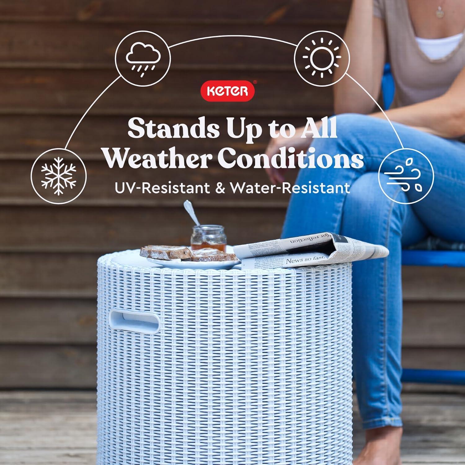 Mesa Enfriadora Lateral Keter 39L Gris Azulado 3 en 1