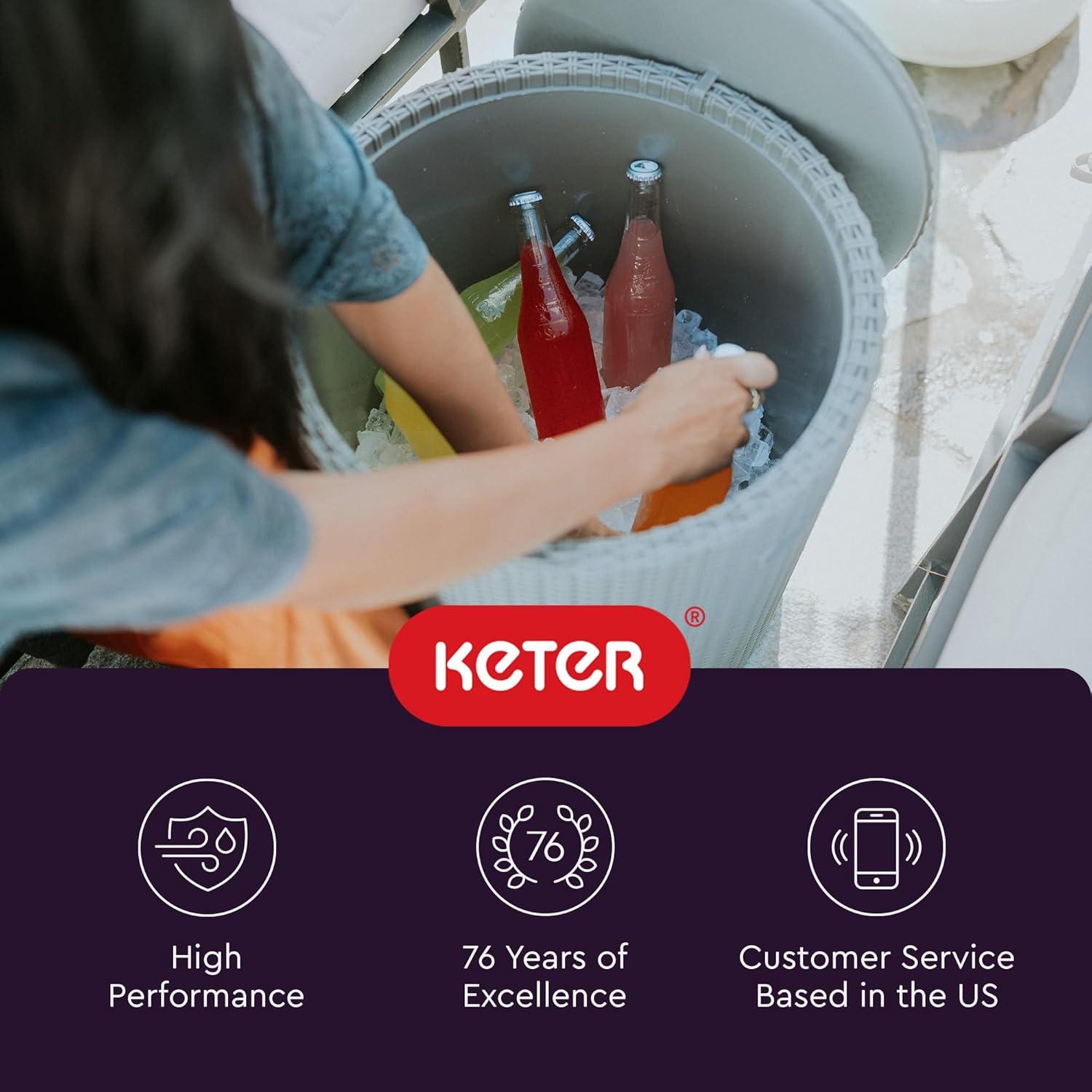 Mesa Enfriadora Lateral Keter 39L Gris Azulado 3 en 1