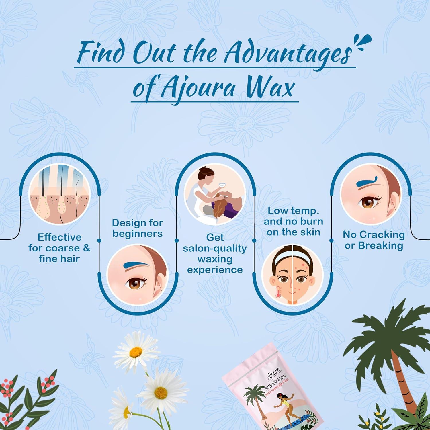 Perlas de Cera Dura Ajoura 450g Manzanilla para Depilación