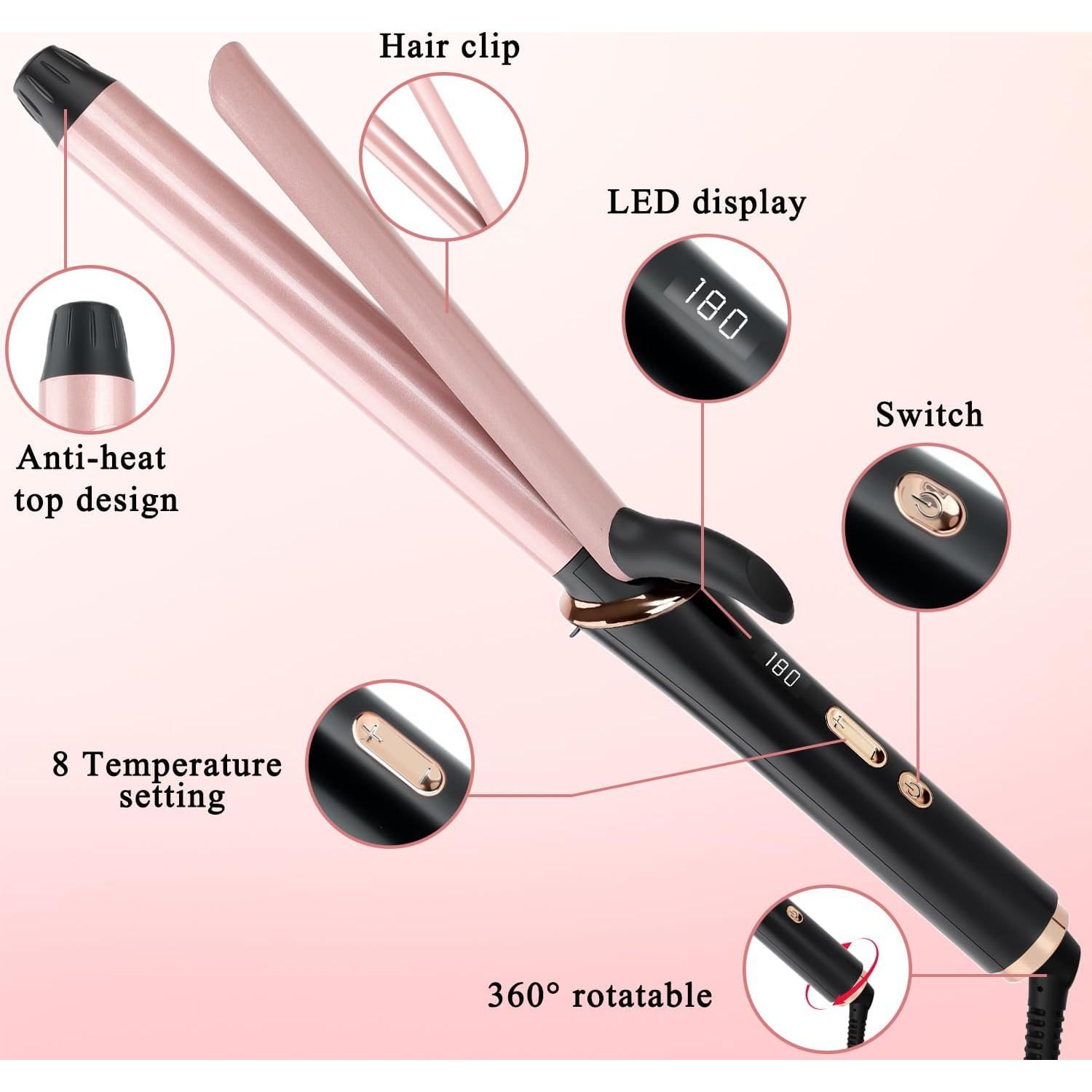 Plancha de Rizar 25mm Lam(MS)pen Barril Largo Cerámica