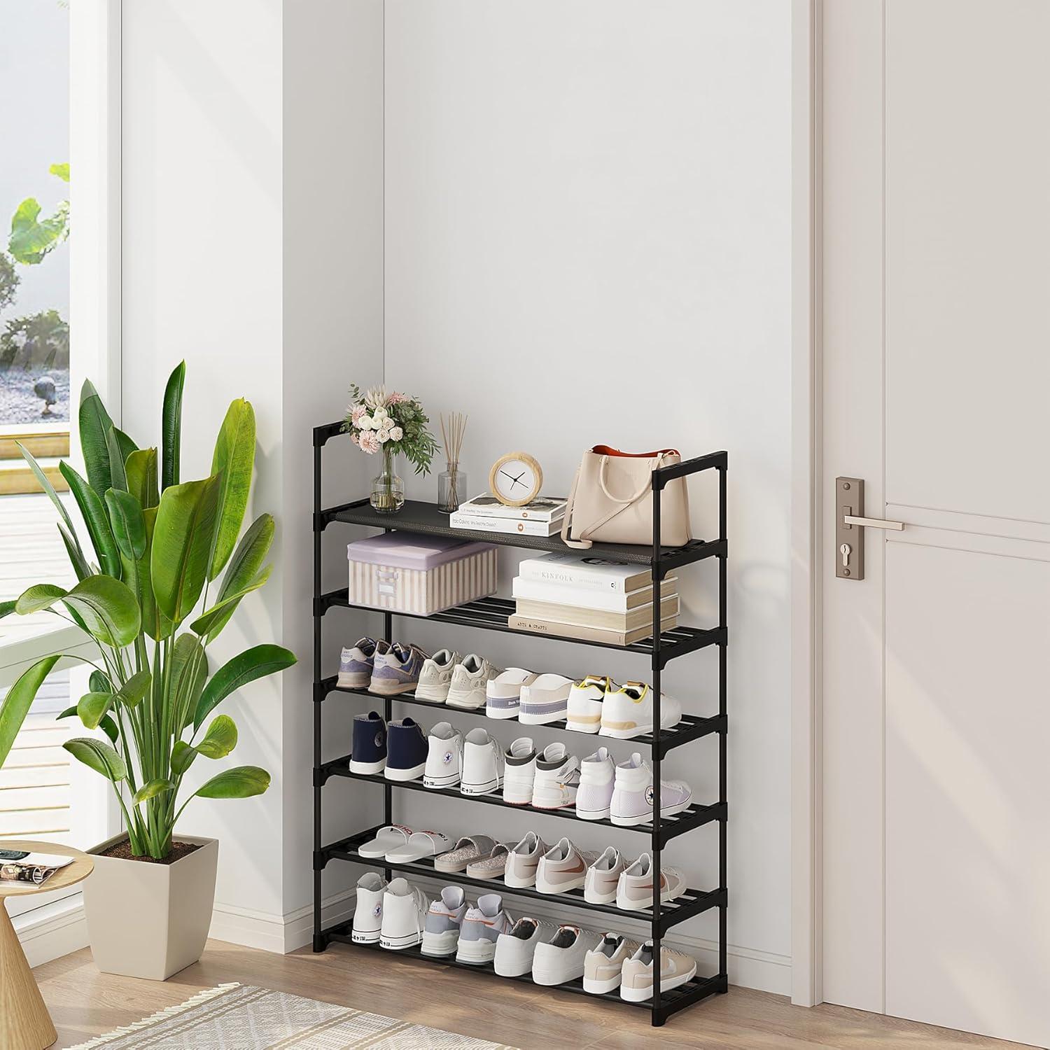 Estante para Zapatos Calmootey 6 Niveles Organizador Negro