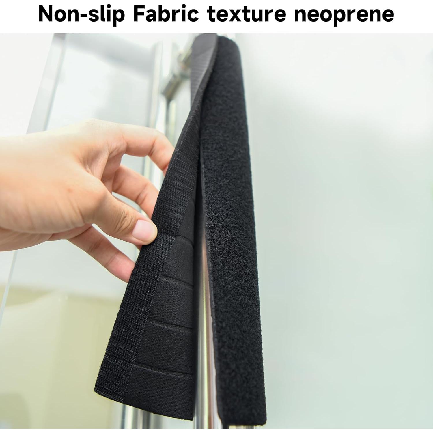 Cubierta de Manija de Puerta Homakover Neopreno Ajustable (2 Unidades, Negro)