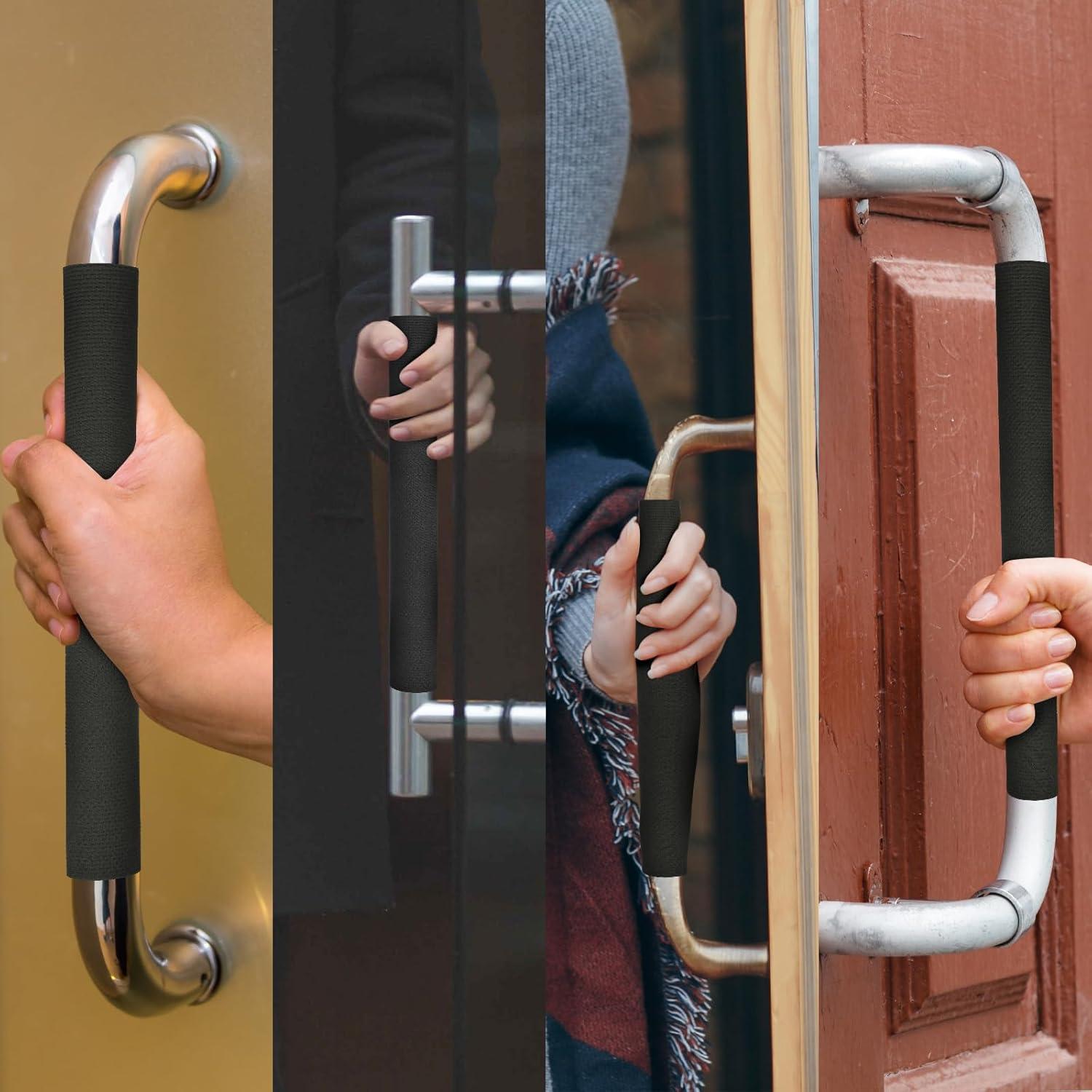 Cubierta de Manija de Puerta Homakover Neopreno Ajustable (2 Unidades, Negro)