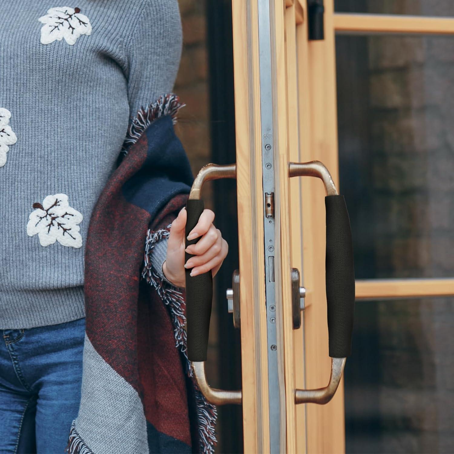 Cubierta de Manija de Puerta Homakover Neopreno Ajustable (2 Unidades, Negro)