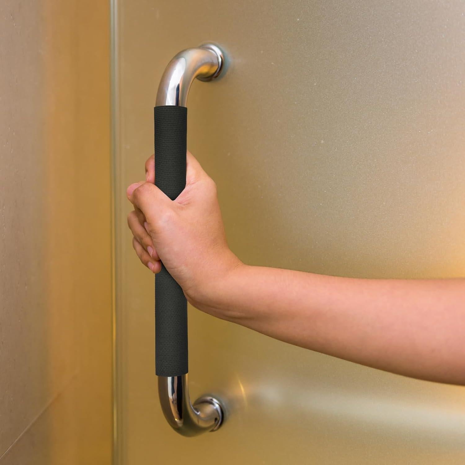 Cubierta de Manija de Puerta Homakover Neopreno Ajustable (2 Unidades, Negro)