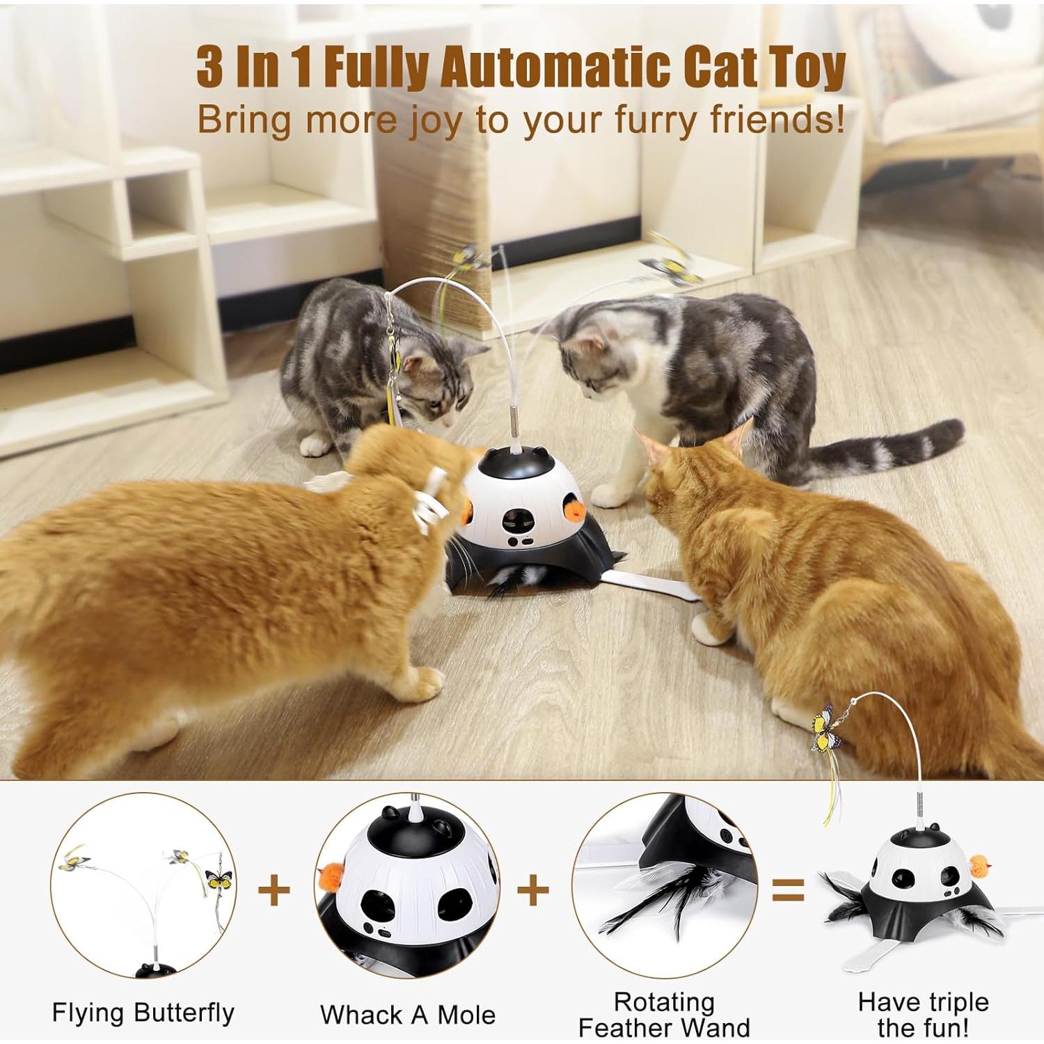 Juguete Automático para Gatos AIPERRO 3-en-1 Interactivo