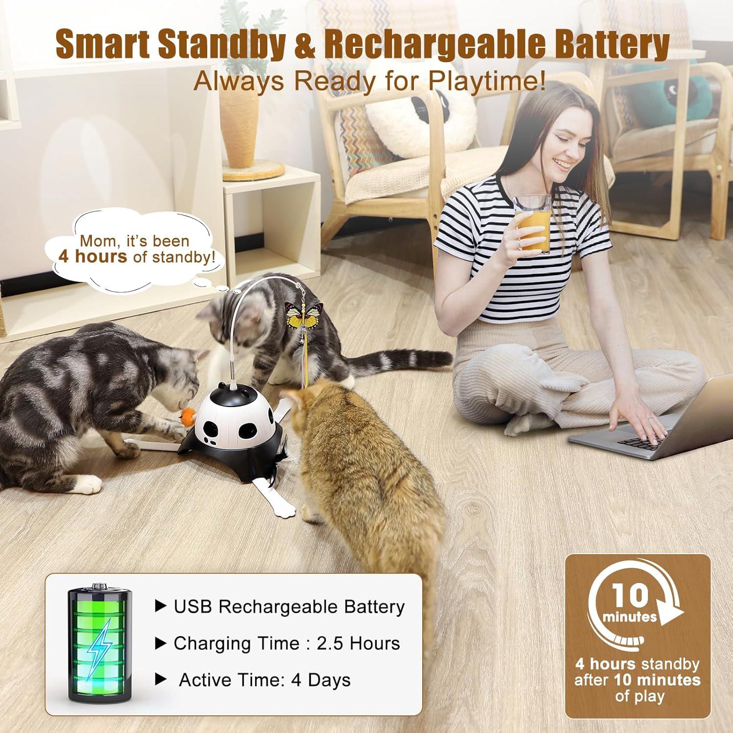 Juguete Automático para Gatos AIPERRO 3-en-1 Interactivo