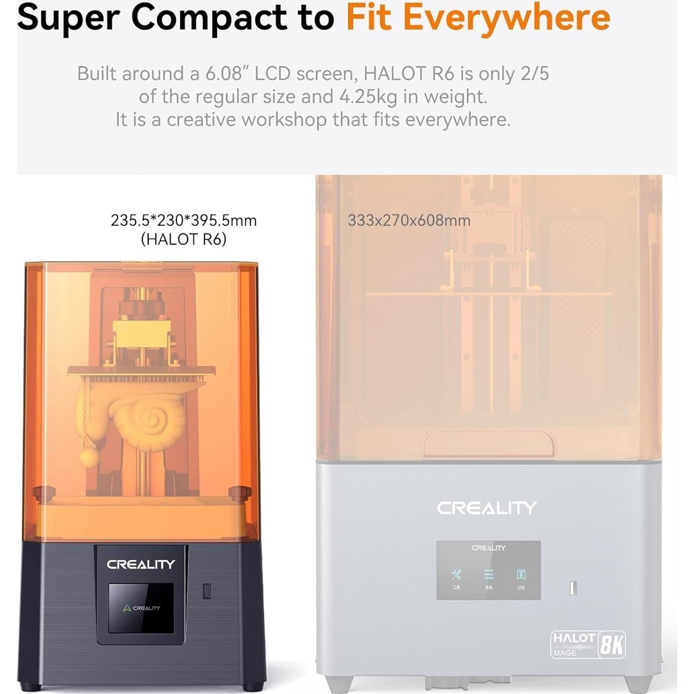 Impresora 3D de Resina Creality HALOT R6 para Principiantes
