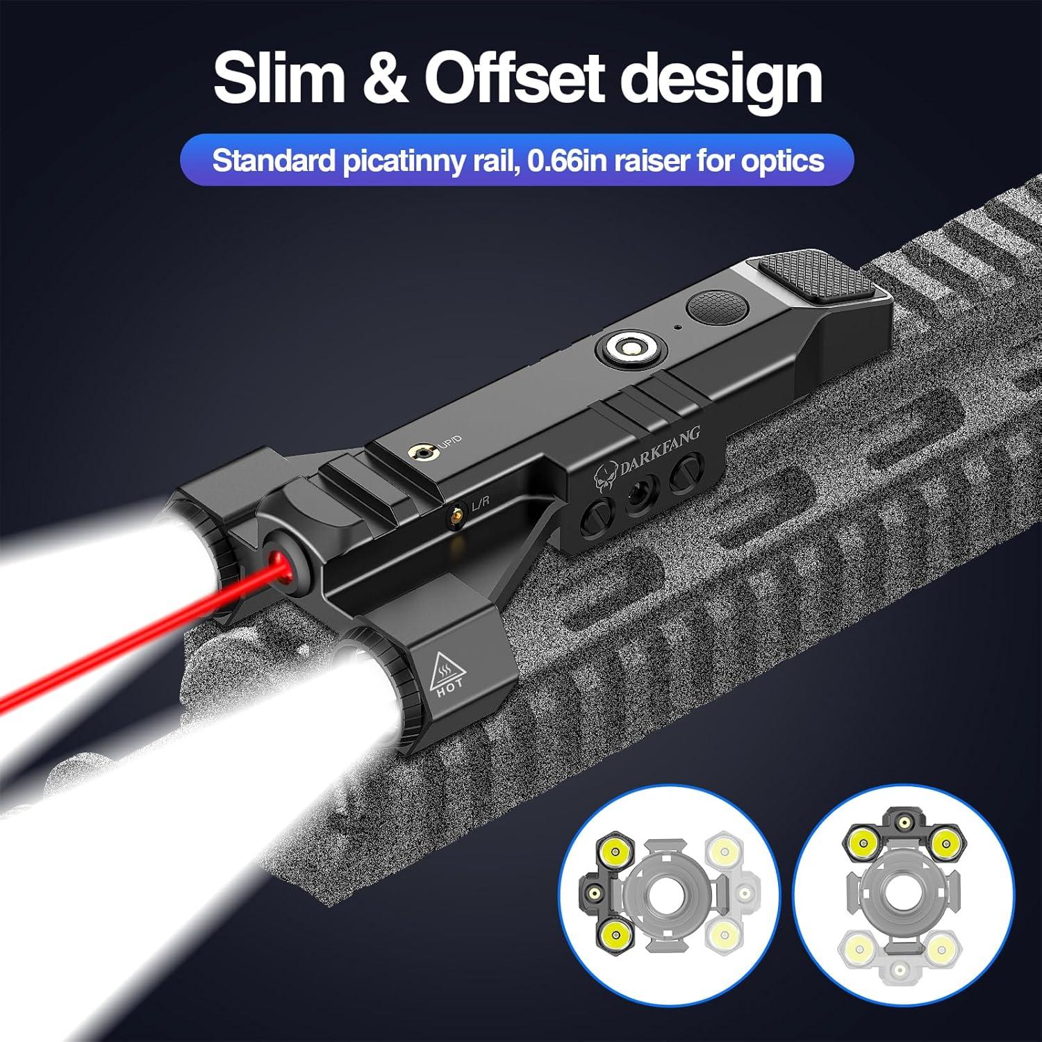 Linterna Táctica DARKFANG 1450 Lúmenes con Láser Rojo