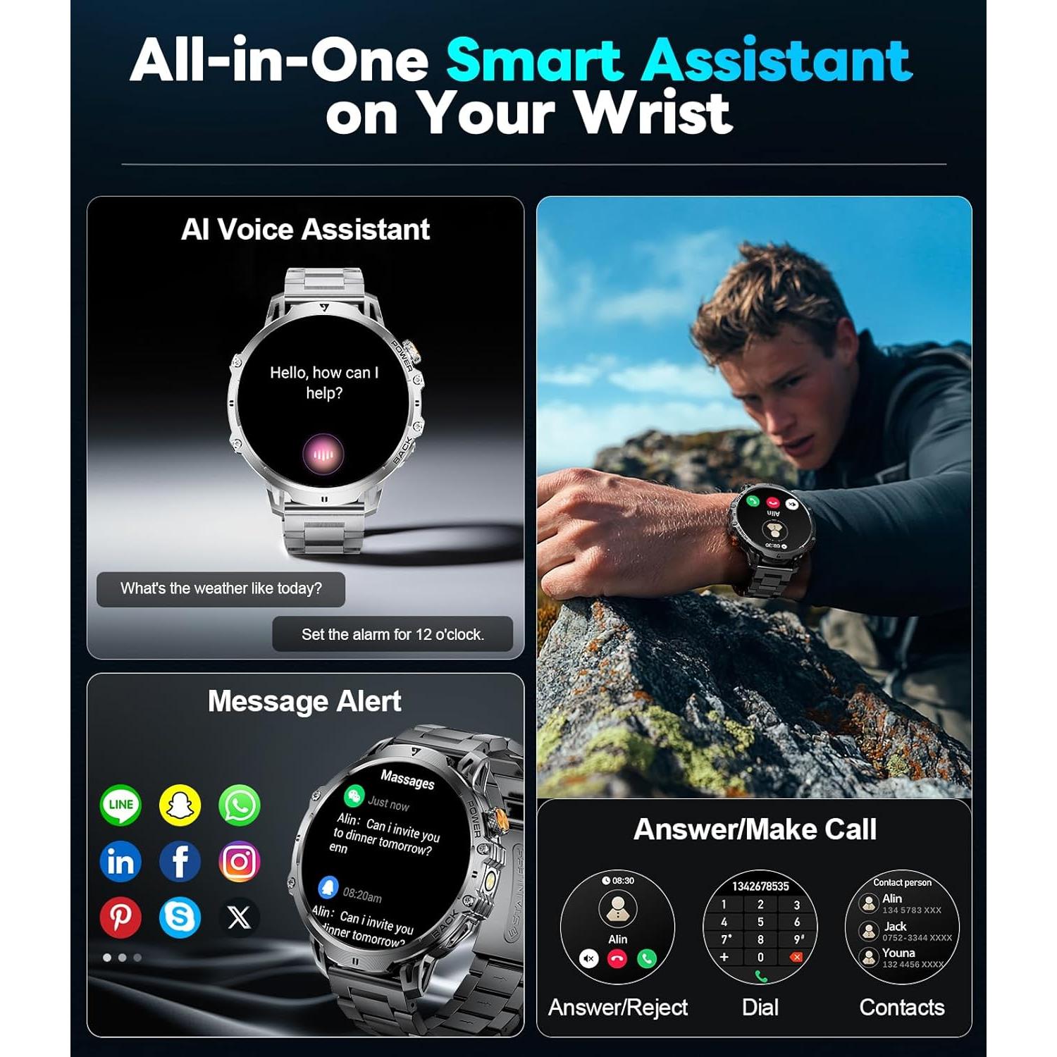 Reloj Inteligente BENYAR EF13 con Llamadas Bluetooth y Pantalla HD