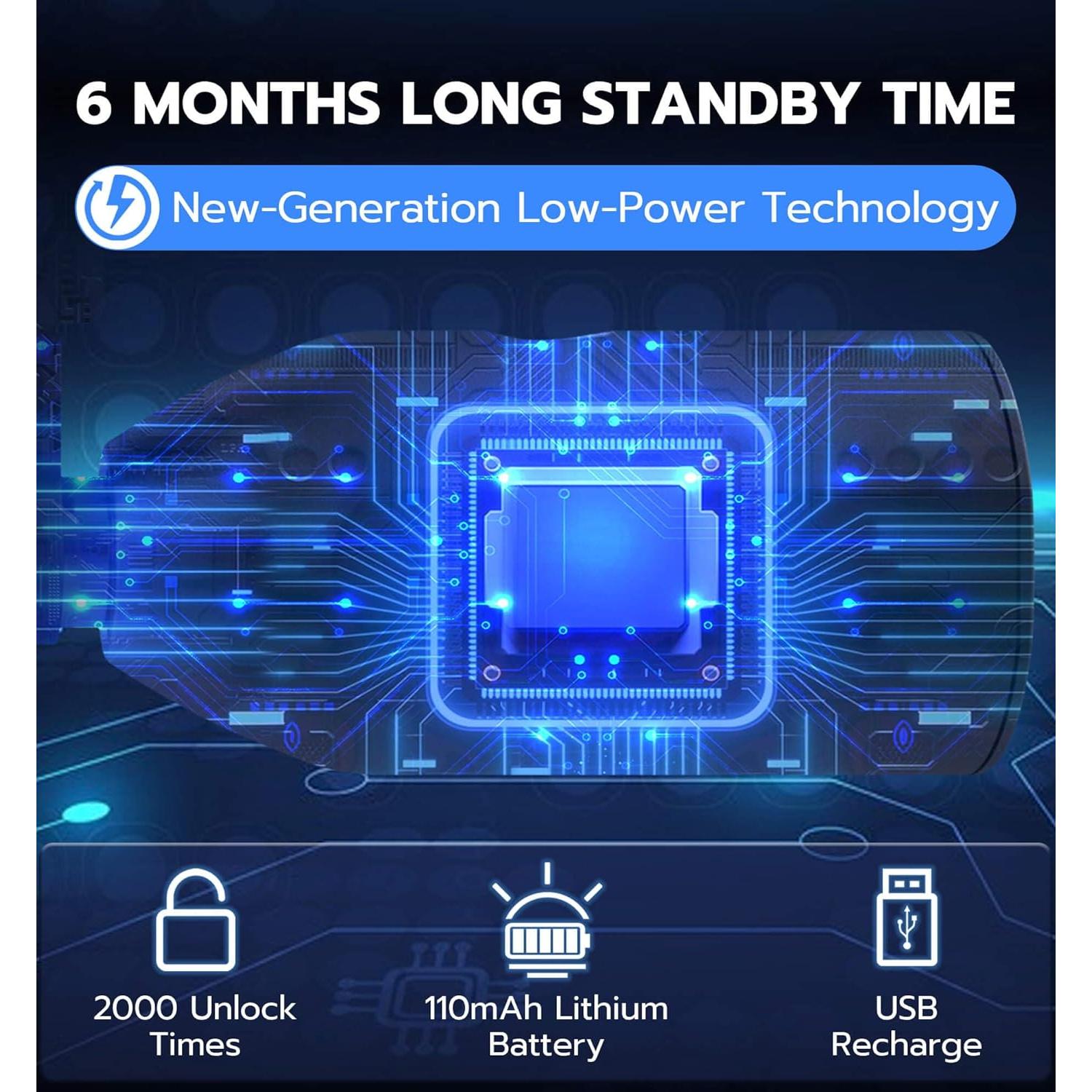 Candado Biométrico Bluetooth Anweller 1.49m Antirrobo Negro