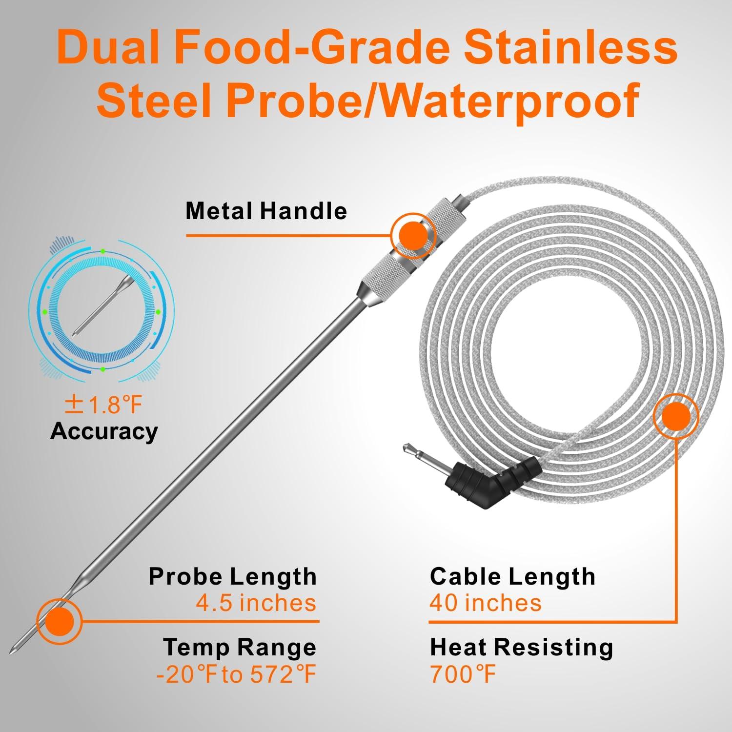 Termómetro Digital de Carne Babik IP-31 Doble Sonda Impermeable