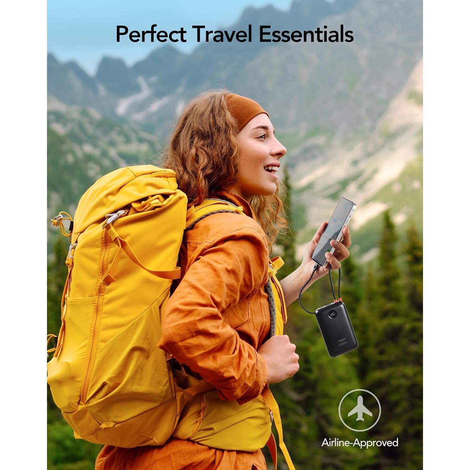 Cargador Portátil 20000mAh 30W Rápido USB-C y Lightning Negro