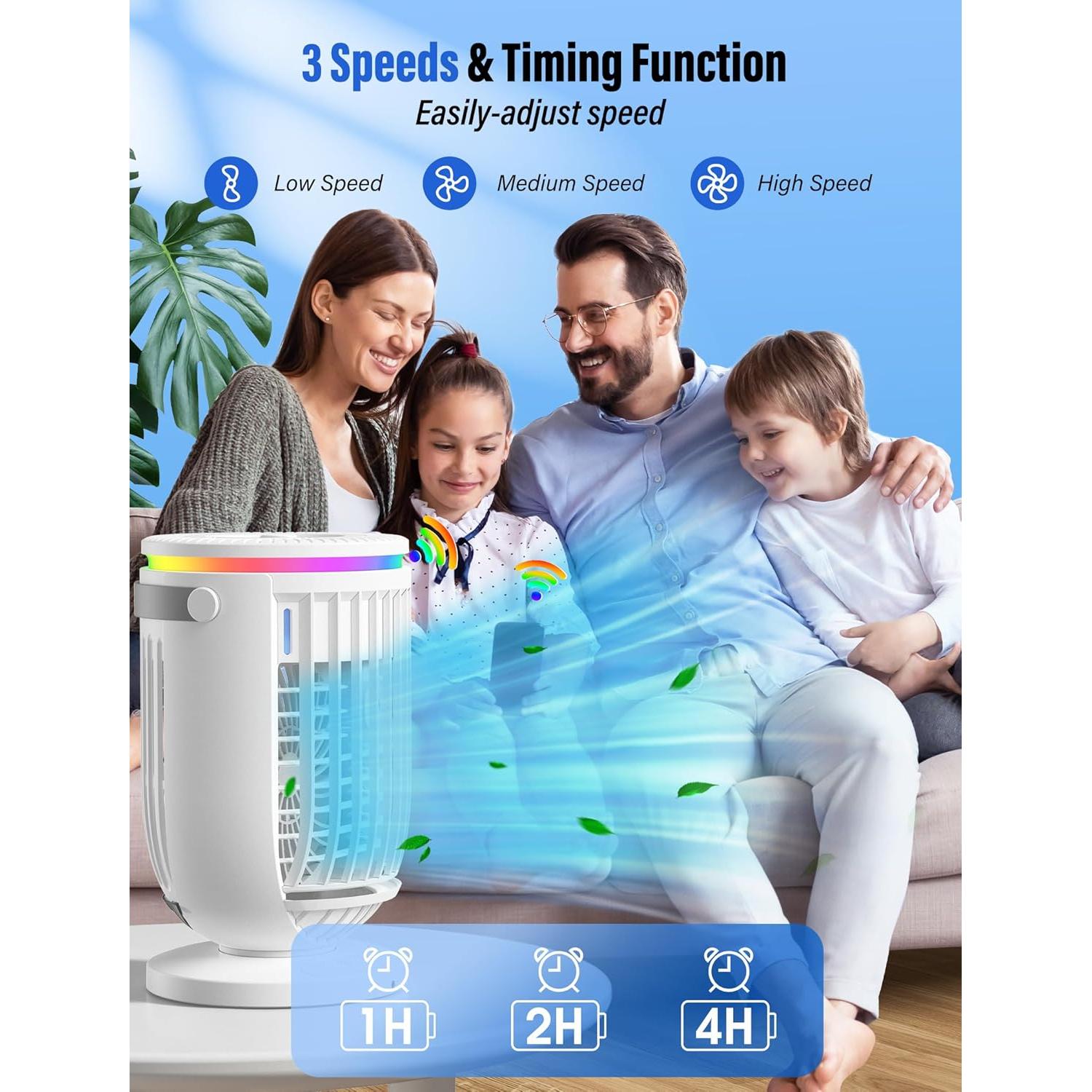 Aire Acondicionado Portátil JYew CBZ-1 4 en 1 con Humidificador