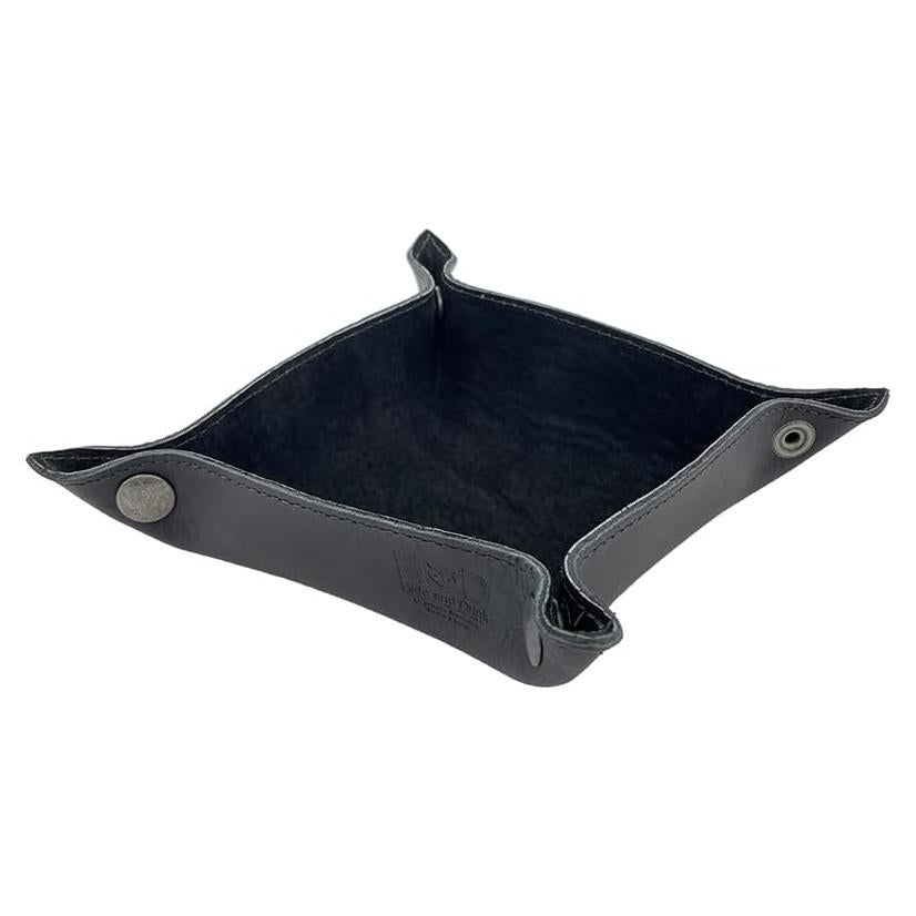 Bandeja de Almacenamiento de Cuero Hide & Drink - Negro, Hecha a Mano