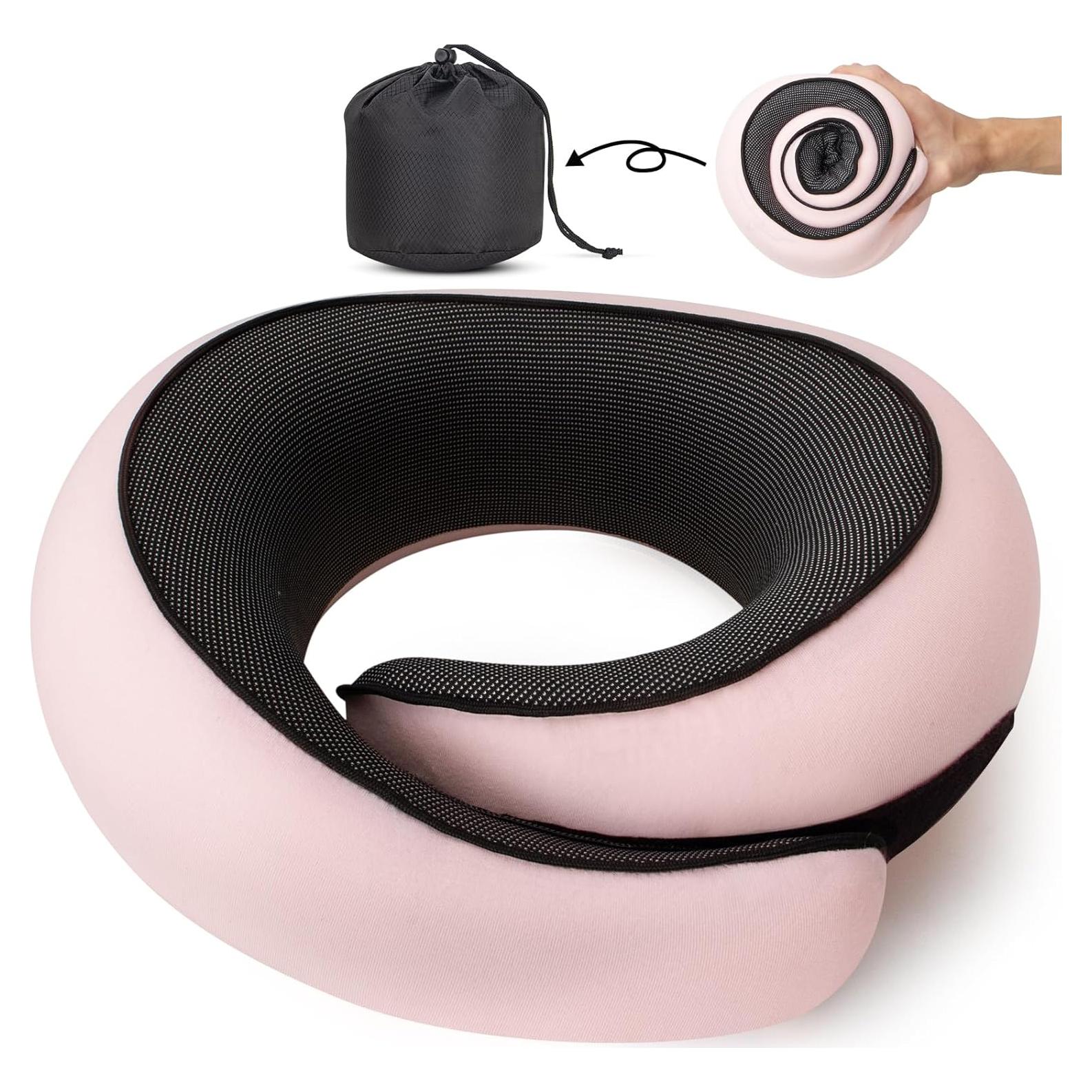 Almohada de Viaje NOCRLG G1 Espuma de Memoria Rosa