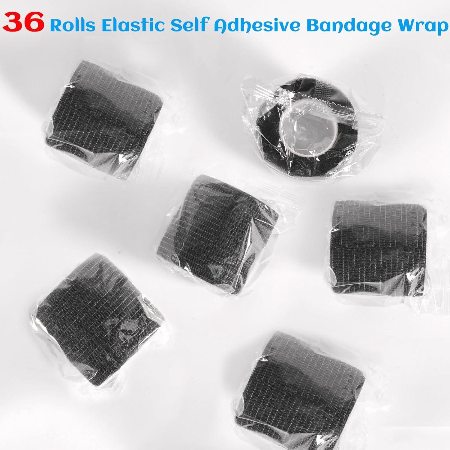 36 Rollos de Venda Elástica Autoadhesiva WeTop 5.08 cm Negra