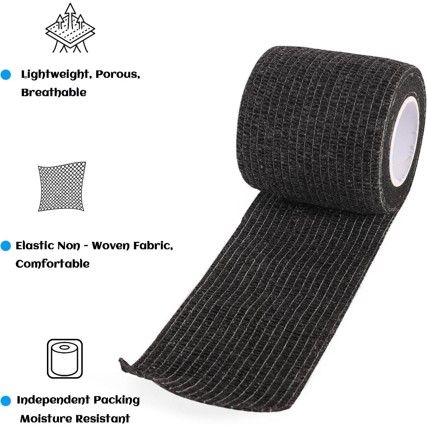 36 Rollos de Venda Elástica Autoadhesiva WeTop 5.08 cm Negra