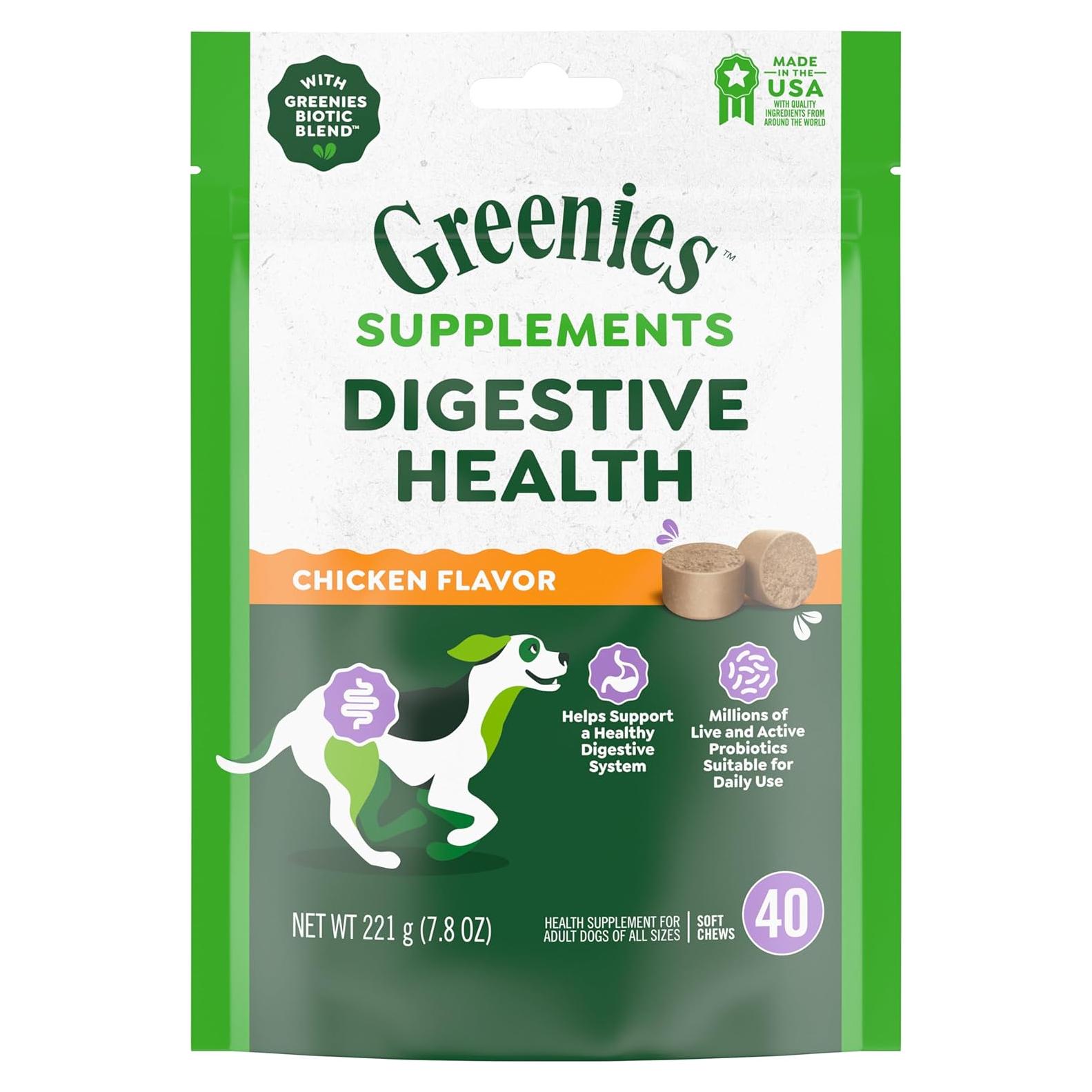 Suplementos Digestivos Greenies para Perros Sabor Pollo 40 Unidades