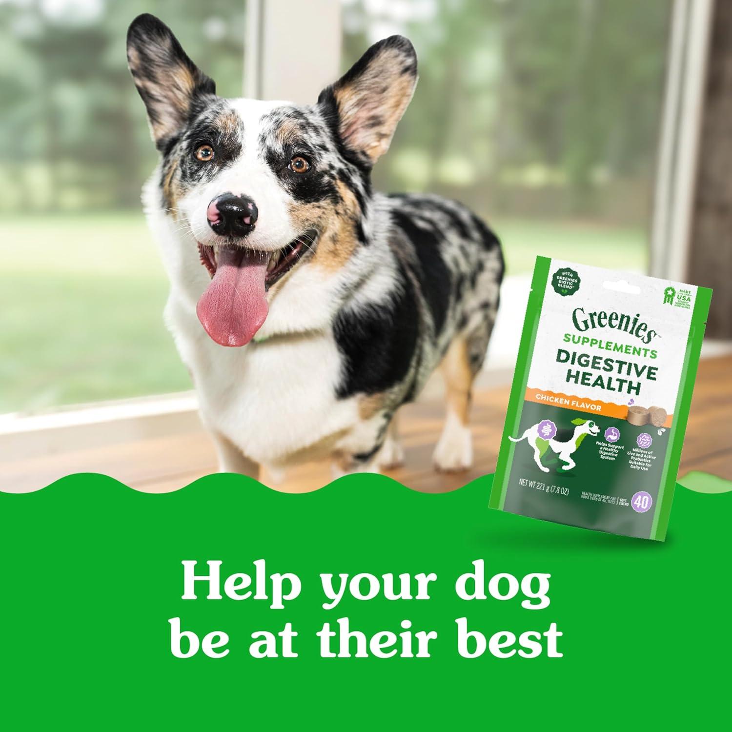 Suplementos Digestivos Greenies para Perros Sabor Pollo 40 Unidades