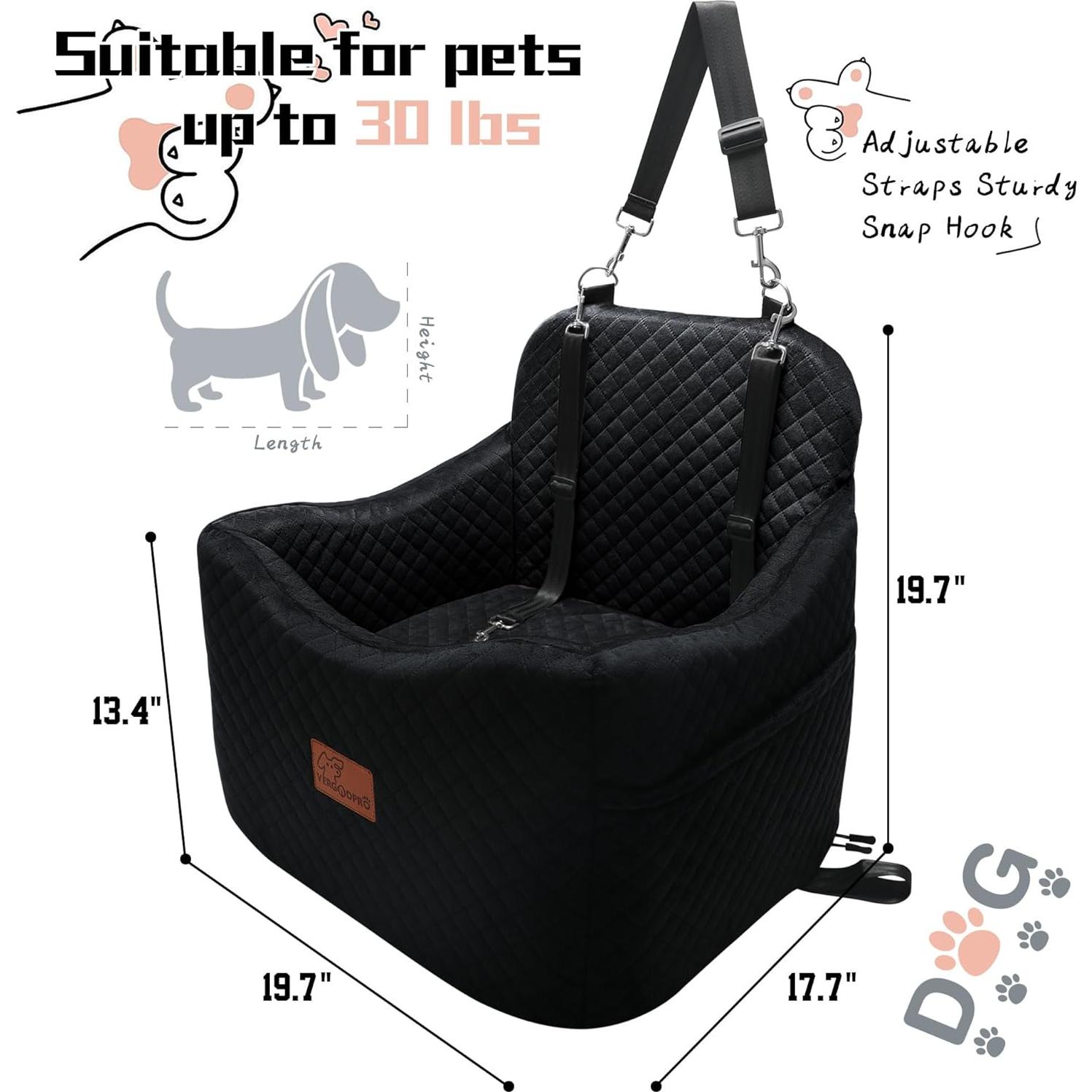 Asiento Elevador para Perros VERGODPRO Negro 50x45x50 cm