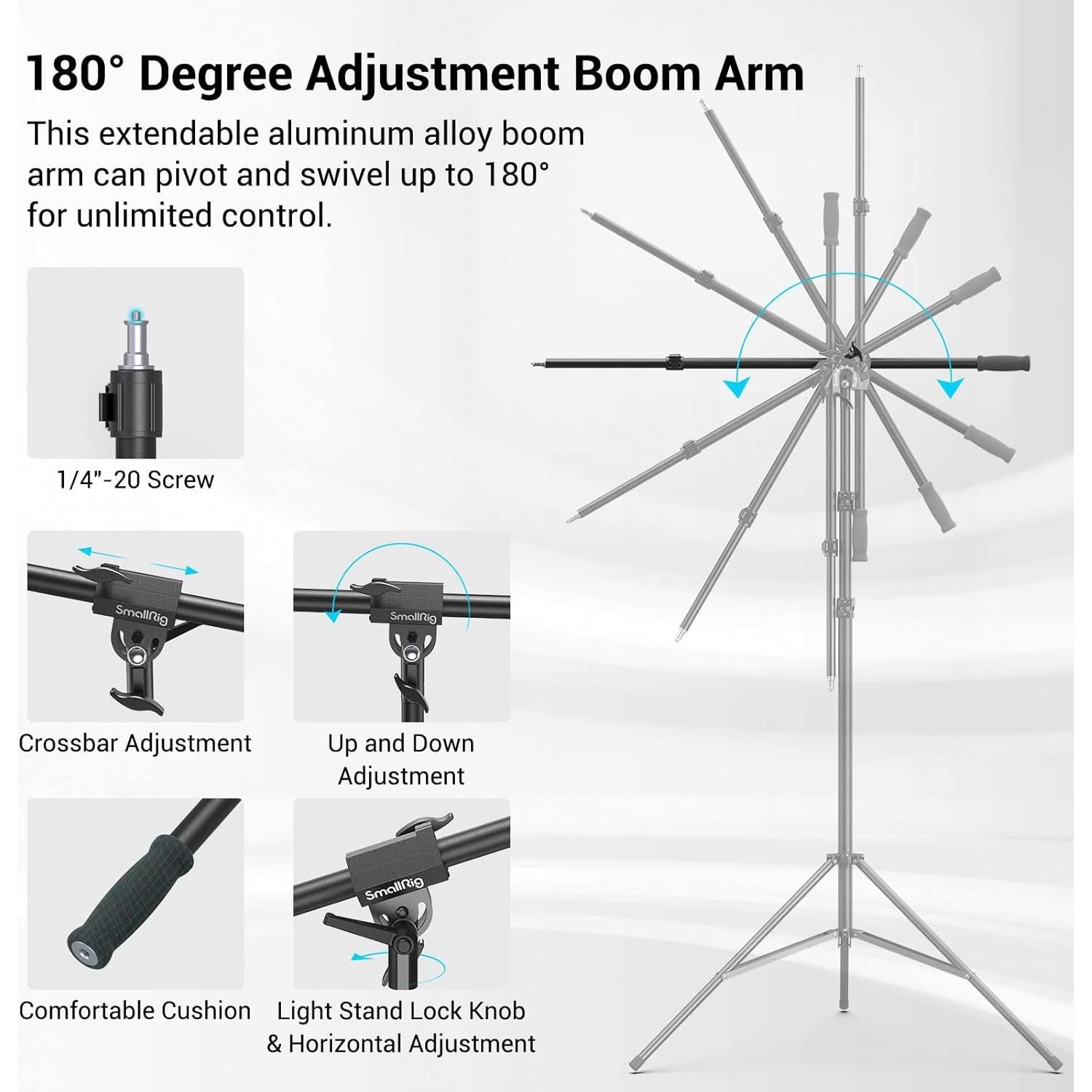 Soporte de Luz SmallRig RA-S280A 280cm Ajustable con Amortiguación