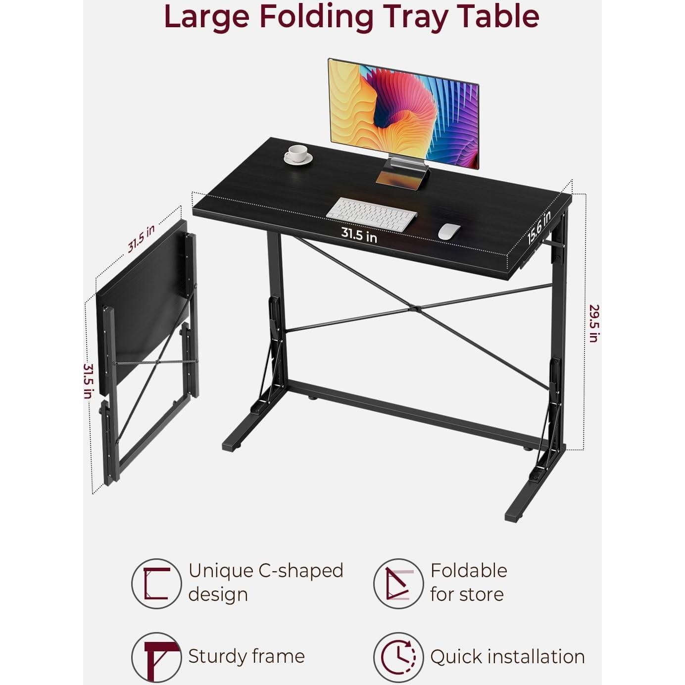 Escritorio Plegable Vantic VA-UZ06ZDDNZ01 Negro 80x40 cm